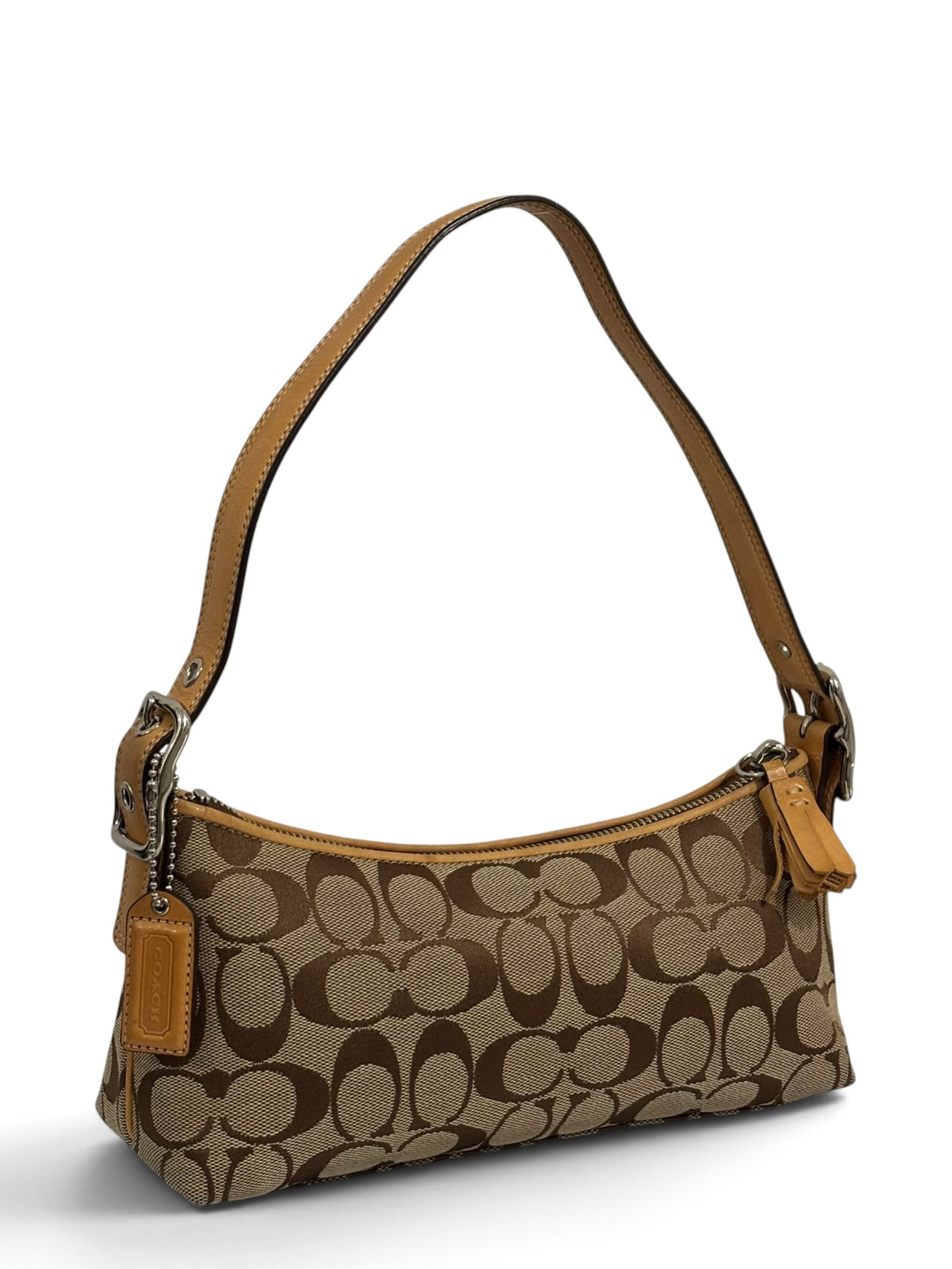 Vintage Coach Demi Bag 8K01 Signature Baguette Shoulder Bag