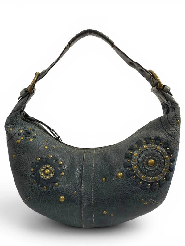 Vintage Coach Limited Edition Bag 10063 Mia Distressed Leather Studded Hobo