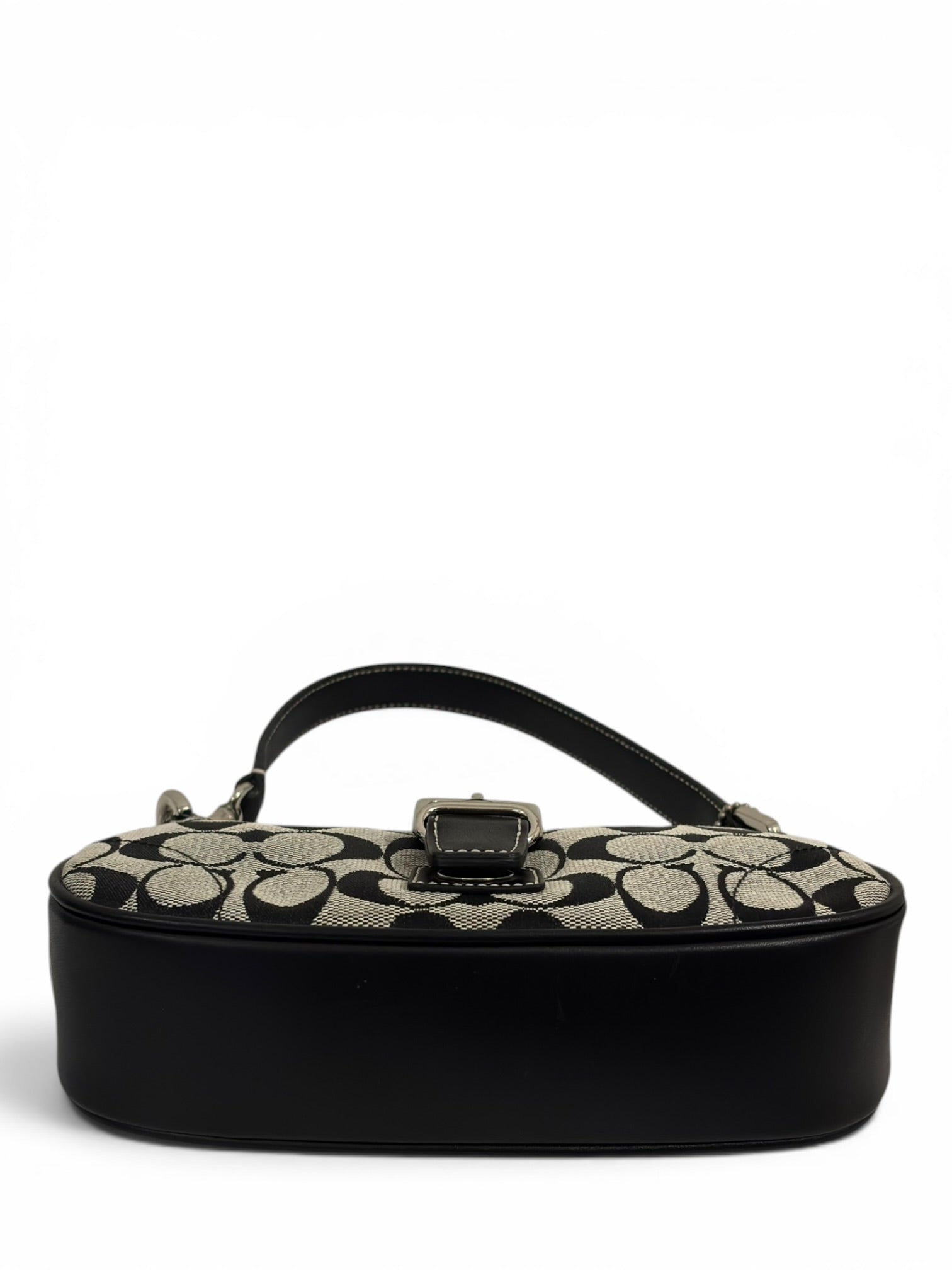 Coach Black & Grey Mini Soho Demi Canvas & Leather Vintage Hobo Shoulder Bag