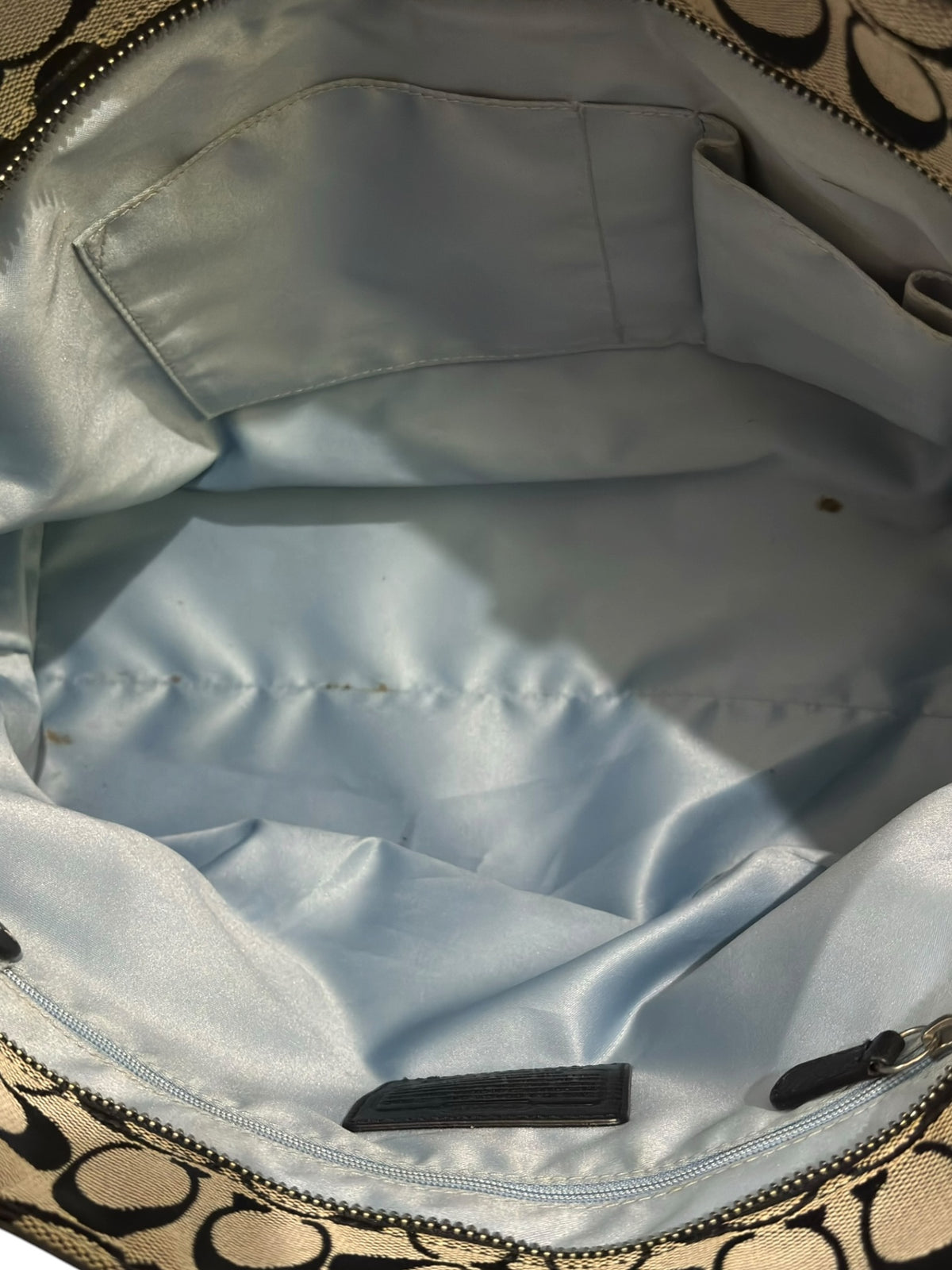 Vintage Coach Penelope Bag F14694 In Signature Black And Grey
