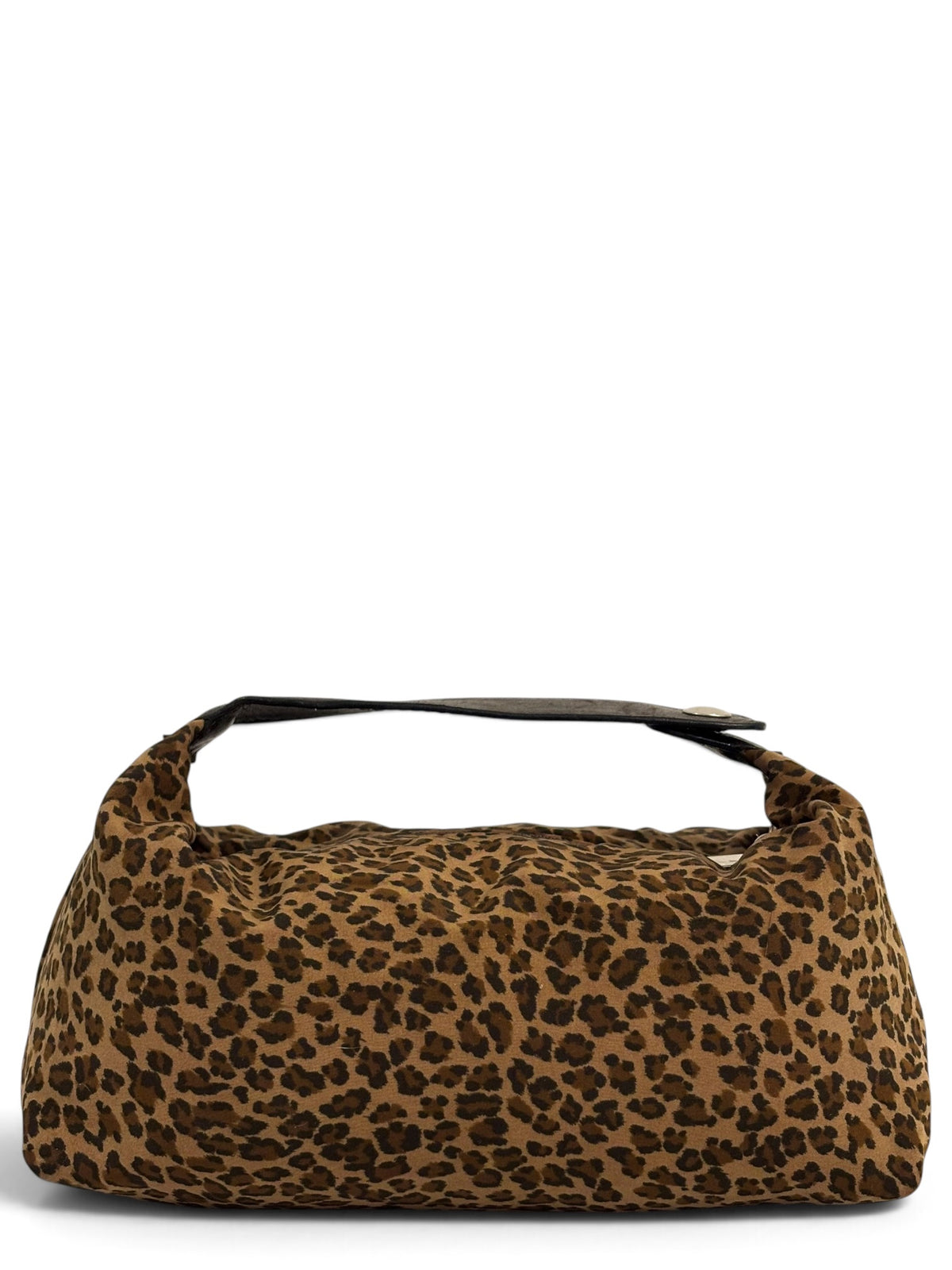 Vintage Bottega Veneta Bag Leopard Print Nylon Top Handle Vanity