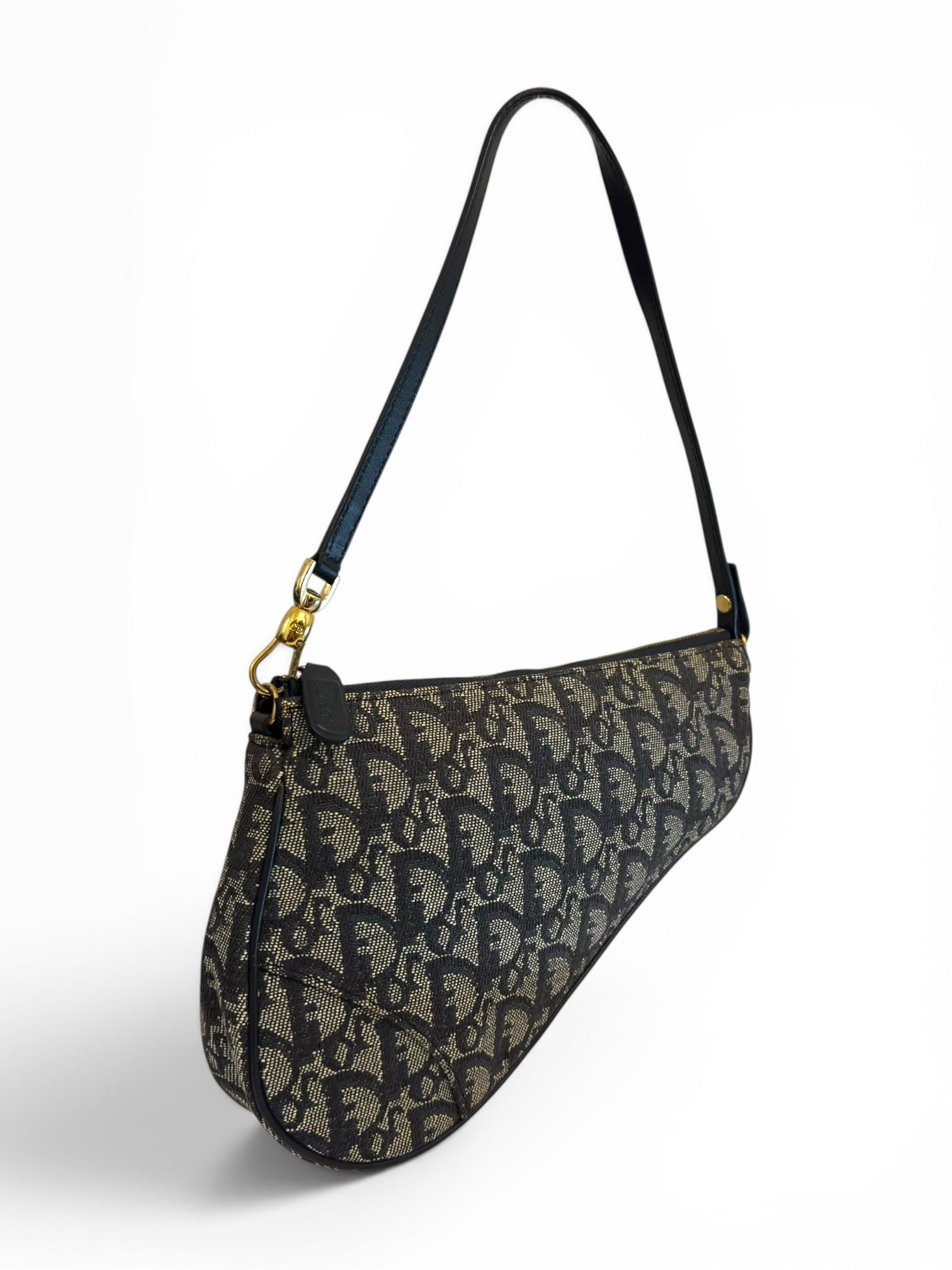 Vintage Christian Dior 2002 Mini Diorissimo Saddle Pochette Shoulder Bag