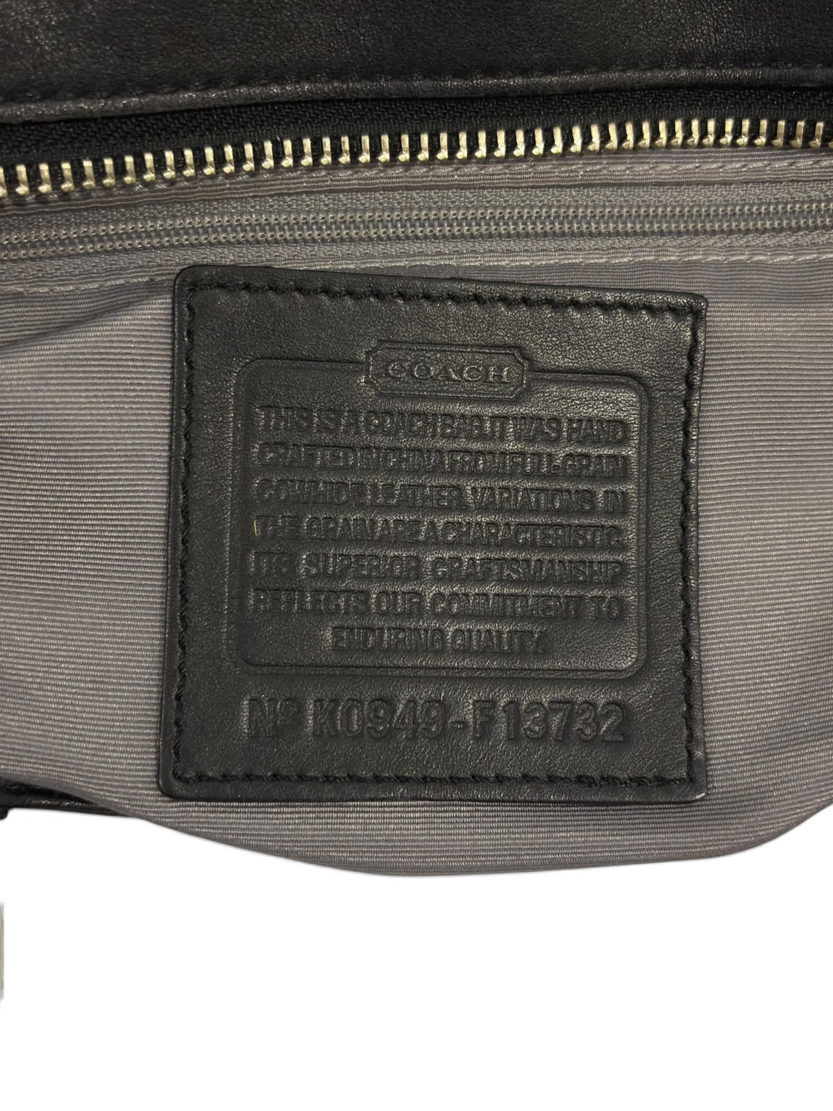 Vintage Coach Soho Bag F13732 Pleated Black Leather Tote