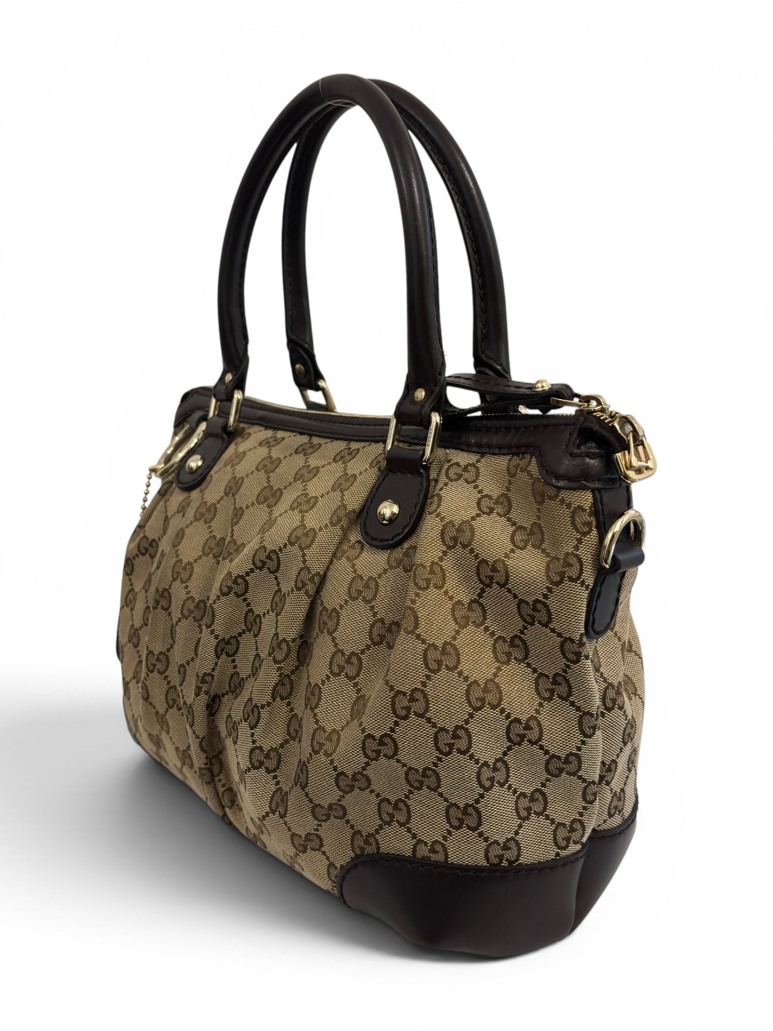 Vintage Gucci Sukey GG Bag Canvas Brown & Beige
Satchel Tote Shoulder Handbag 520981