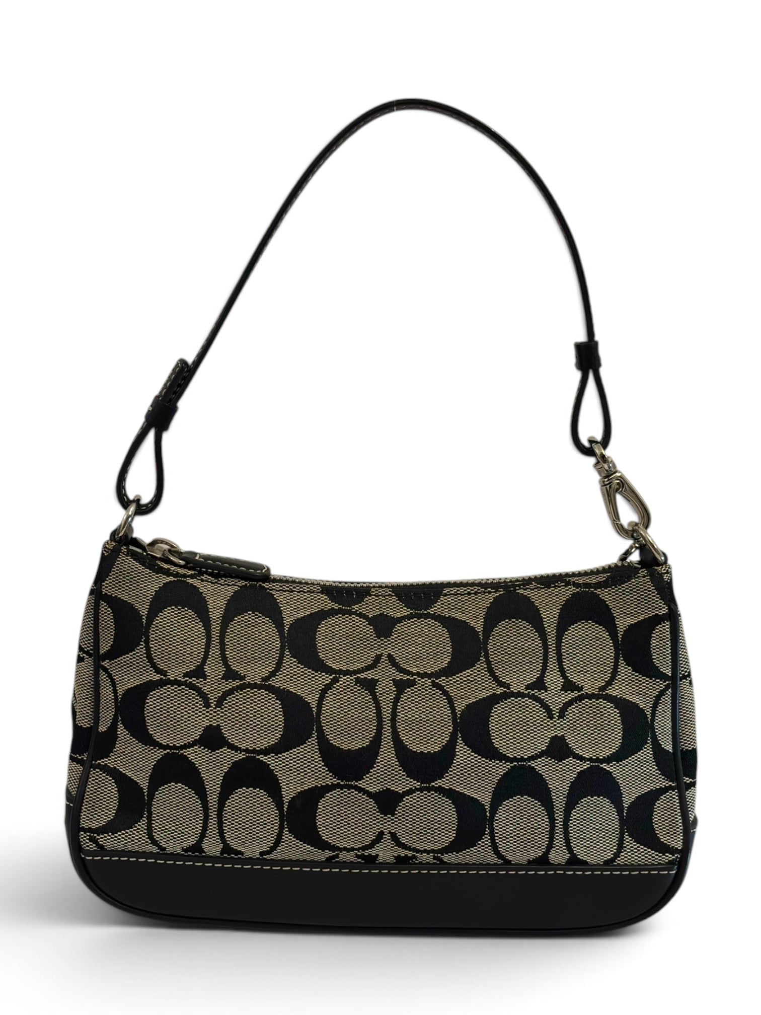 Vintage Coach Demi Bag Signature Black &
Grey Handbag 6094