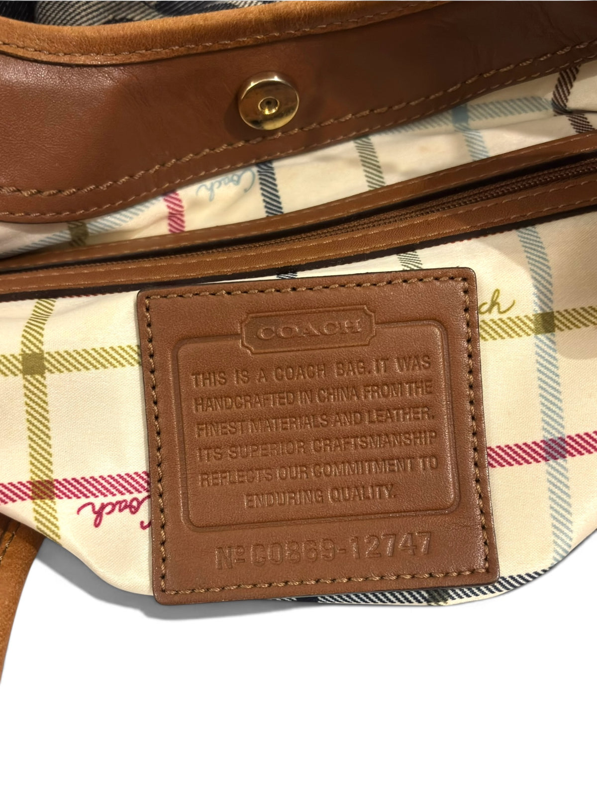 Vintage Coach Ergo Bag 12747 In Signature Pleated Denim