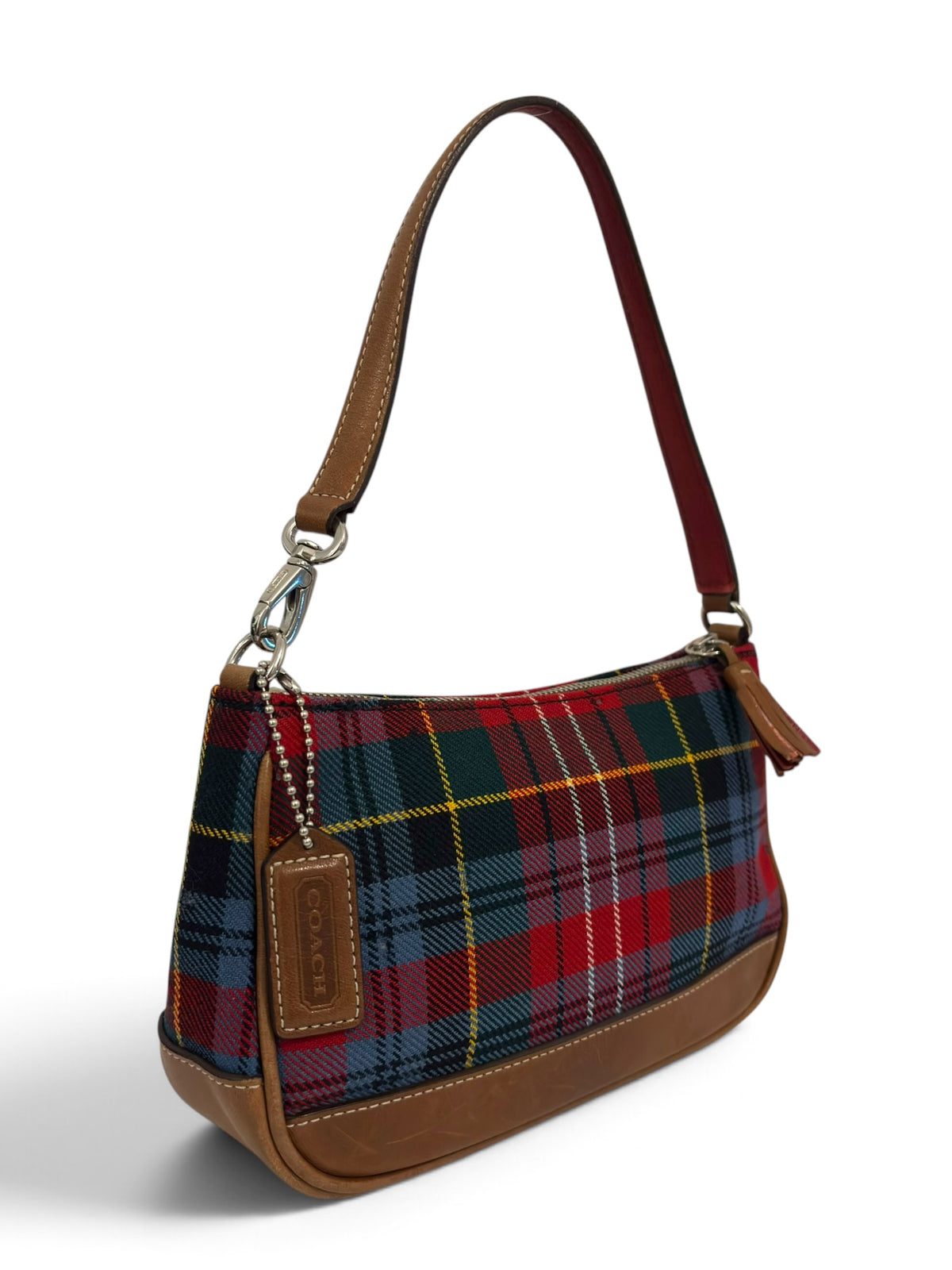 Vintage Coach Demi Bag 8935 In Tartan Plaid Wool