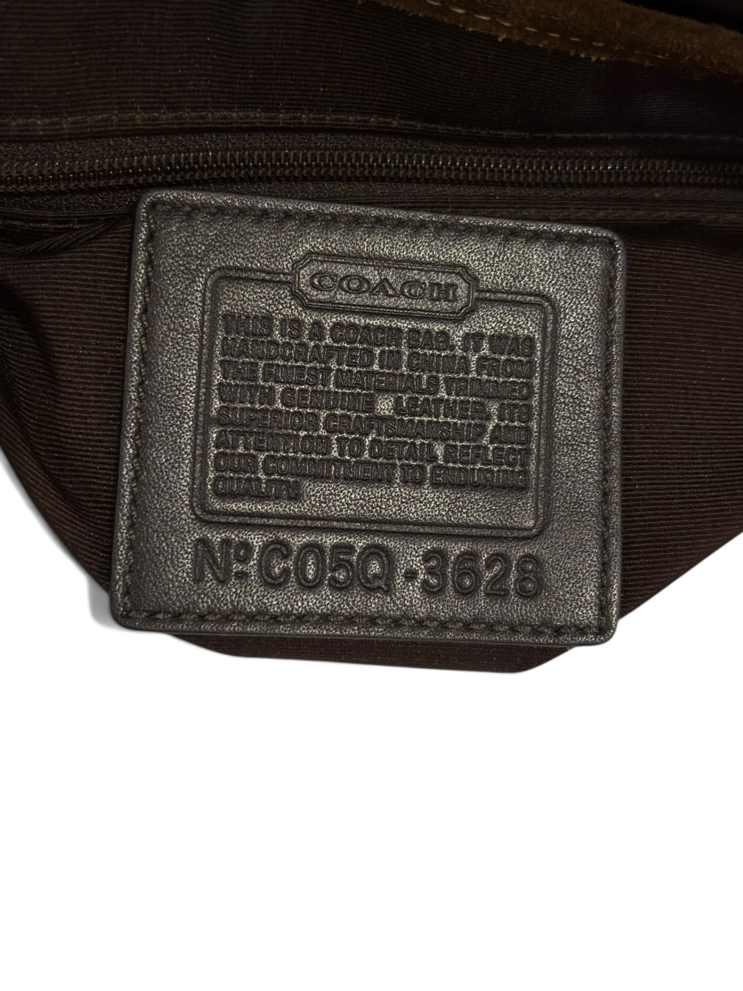 Vintage Coach Soho Bag Flap Signature Brown Shoulder Bag C05Q-3628