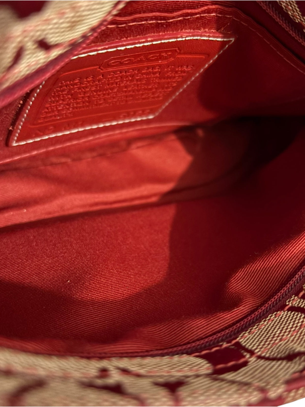 Vintage Coach Bag 6023 Signature Red Mini Shoulder Pouch