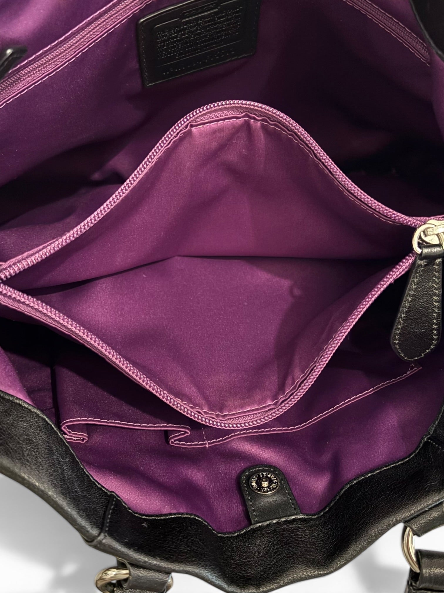 Coach Black Soft Pebbled Leather Ashley Pleated
Shoulder Bag