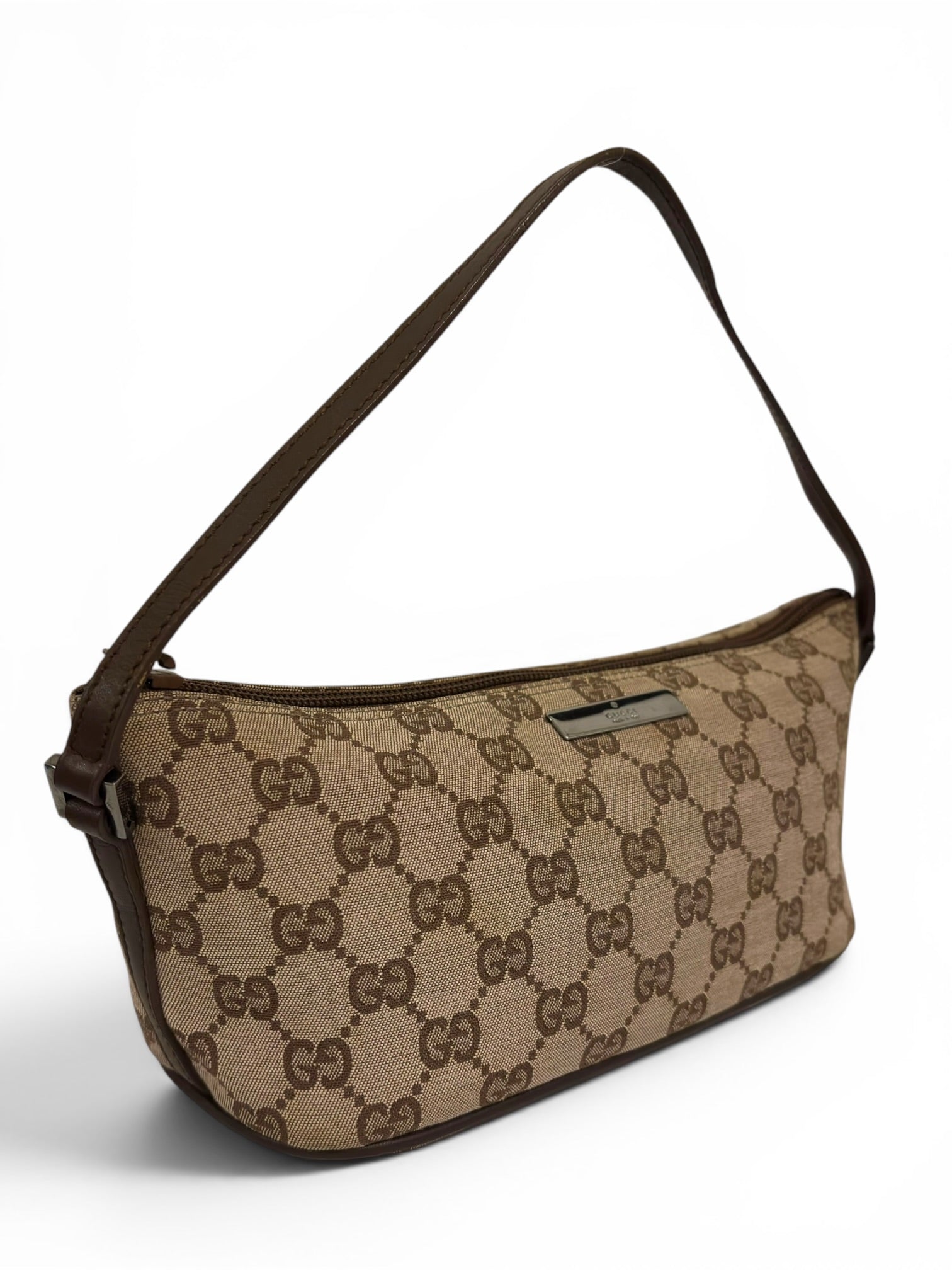 Gucci Brown / Beige Signature Canvas & Leather
Pochette Boat Vintage Shoulder Bag