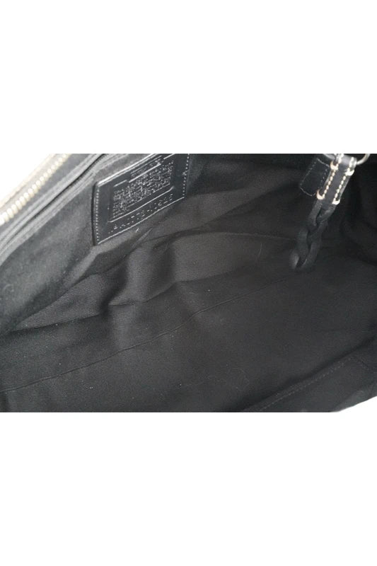 Coach Black Signature Canvas & Leather Hampton Soho Buckle Tote Shoulder Bag