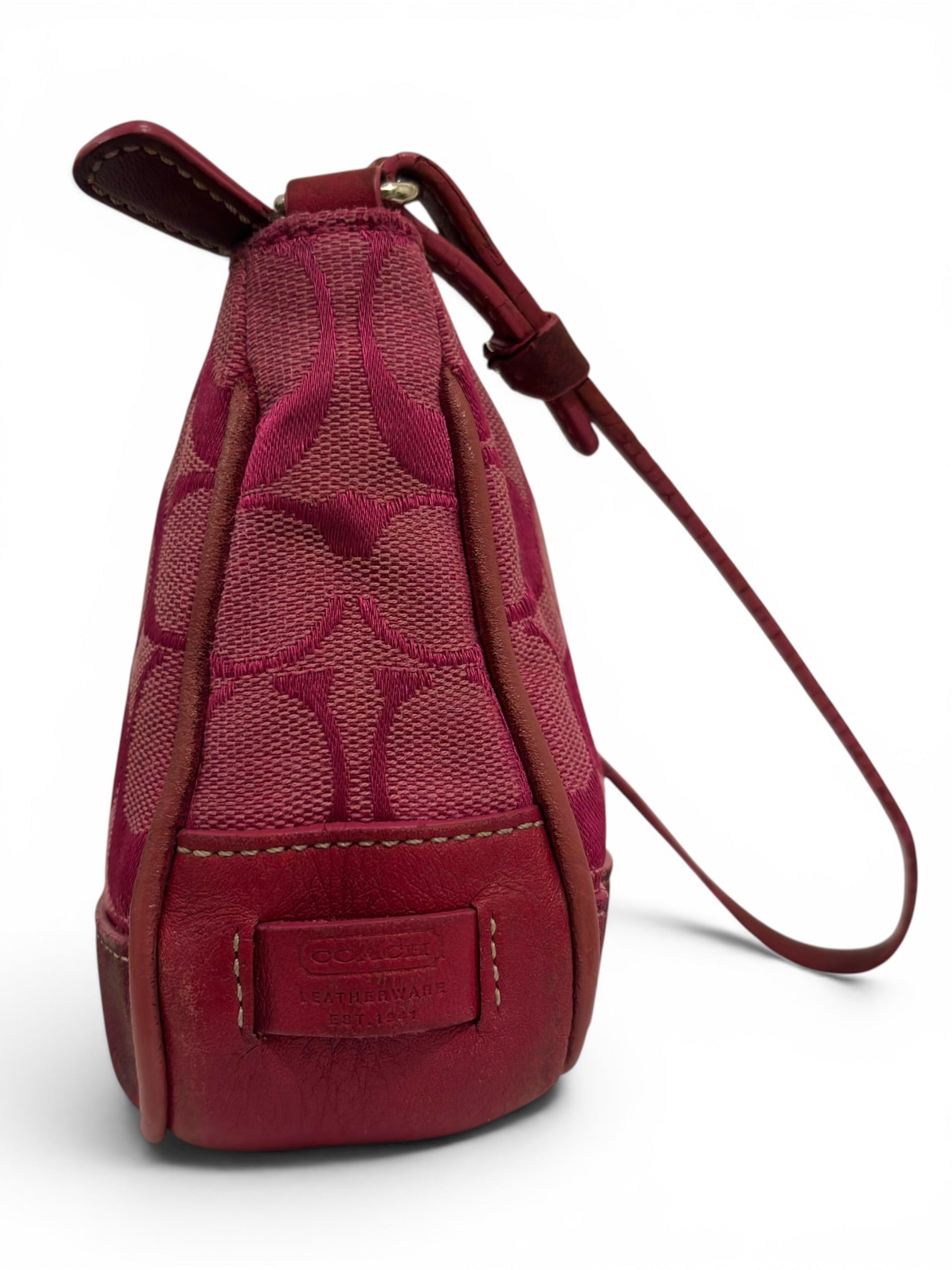 Coach Demi Pink (Berry) Mini Canvas / Suede &
Leather Rare Colourway Vintage 6094 Shoulder Bag