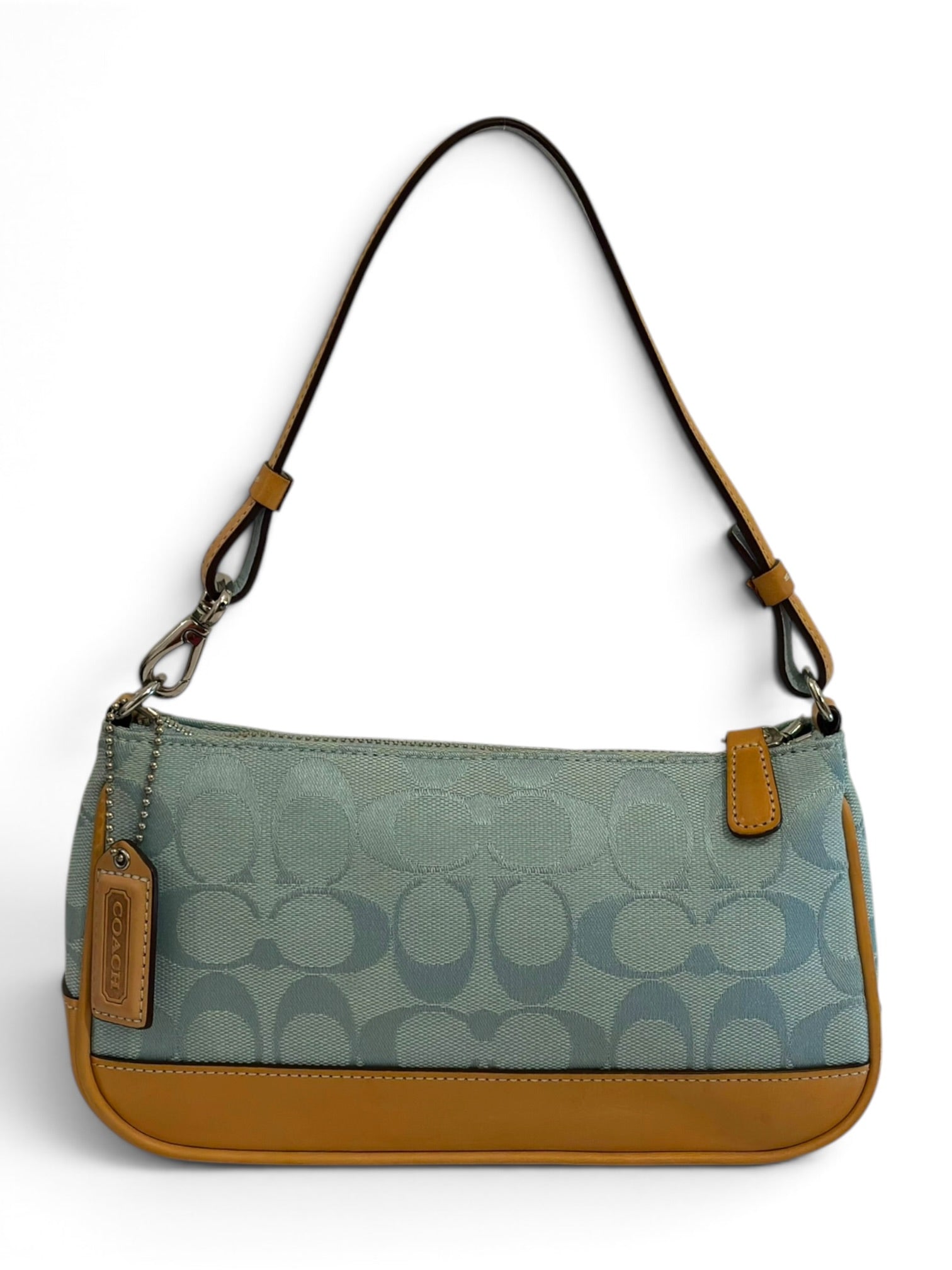 Vintage Coach Demi Bag Signature Rare Blue Shoulder Bag Y2K H04J-6094