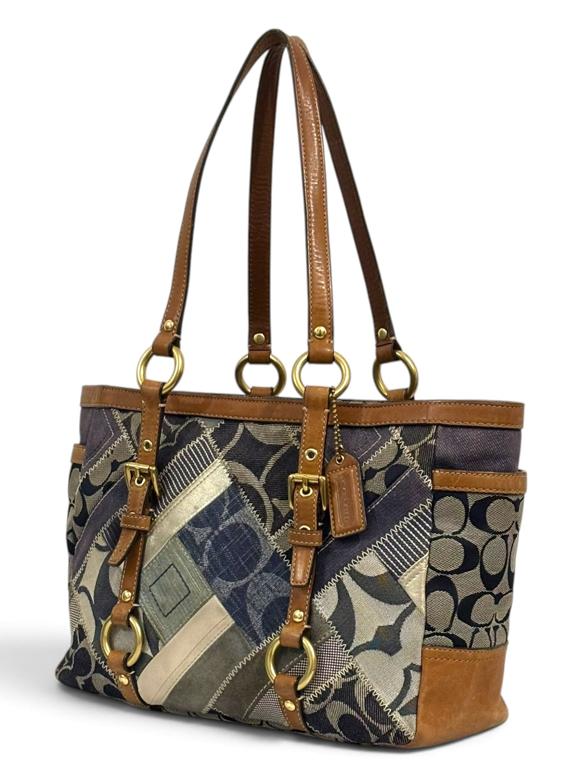 Vintage Coach Denim Patchwork Tote Bag 12217
