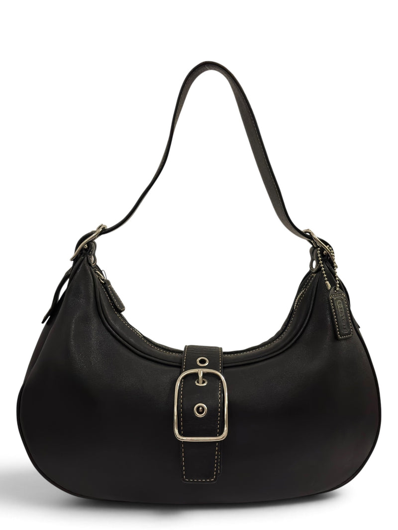 Vintage Coach Soho Bag 7592 Hobo Crescent In Black Leather