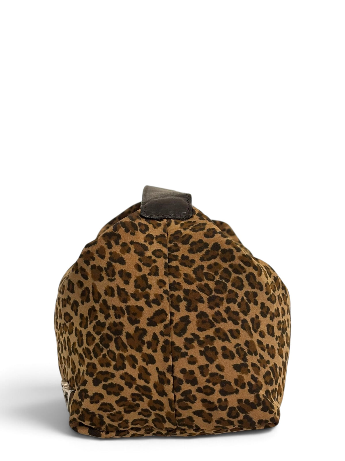 Vintage Bottega Veneta Bag Leopard Print Nylon Top Handle Vanity