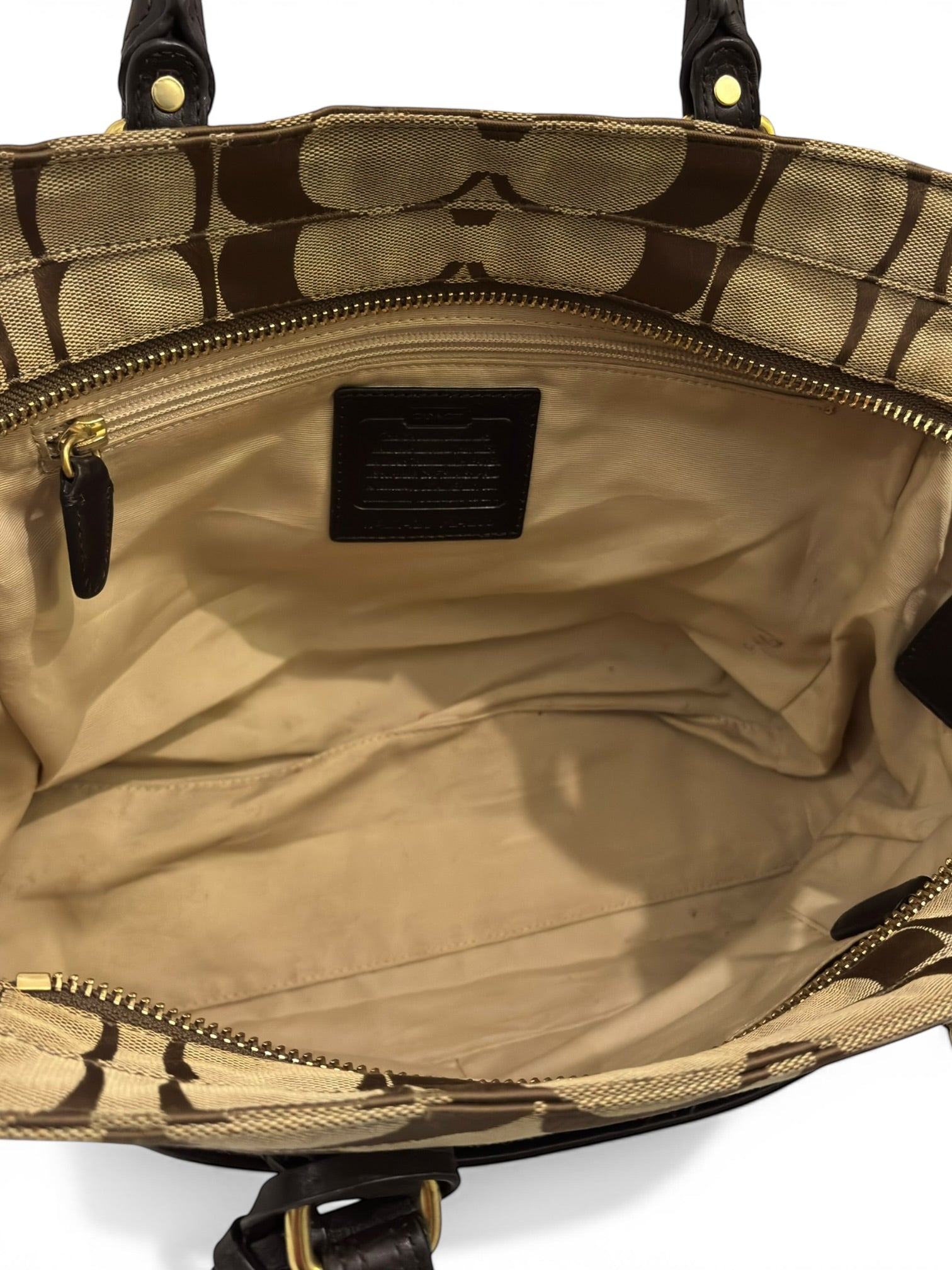 Coach Brown Beige Candace Legacy Signature Canvas & Leather Vintage Shoulder Bag