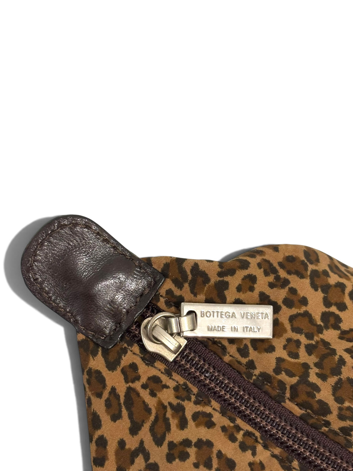 Vintage Bottega Veneta Bag Leopard Print Nylon Top Handle Vanity