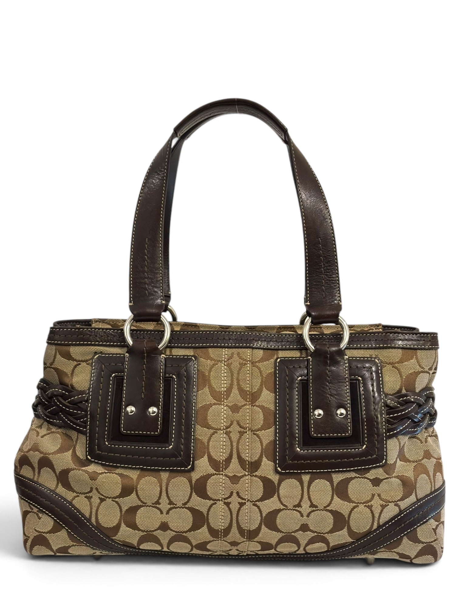 Vintage Coach Soho Brown Signature Buckle Y2K 5089
Tote Shoulder Bag