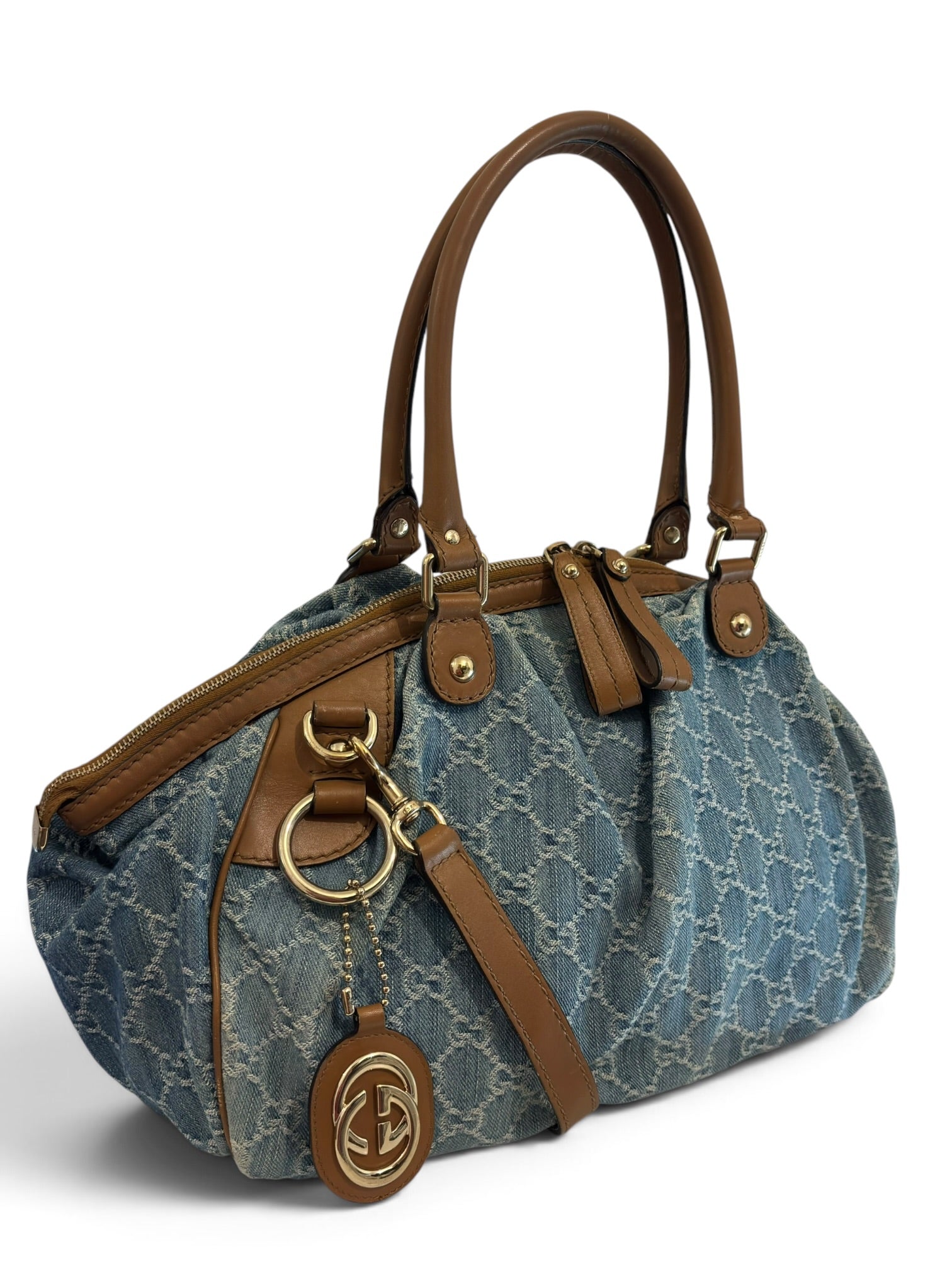 Vintage Gucci Denim Sukey Medium GG Tote
Shoulder Bag 506631