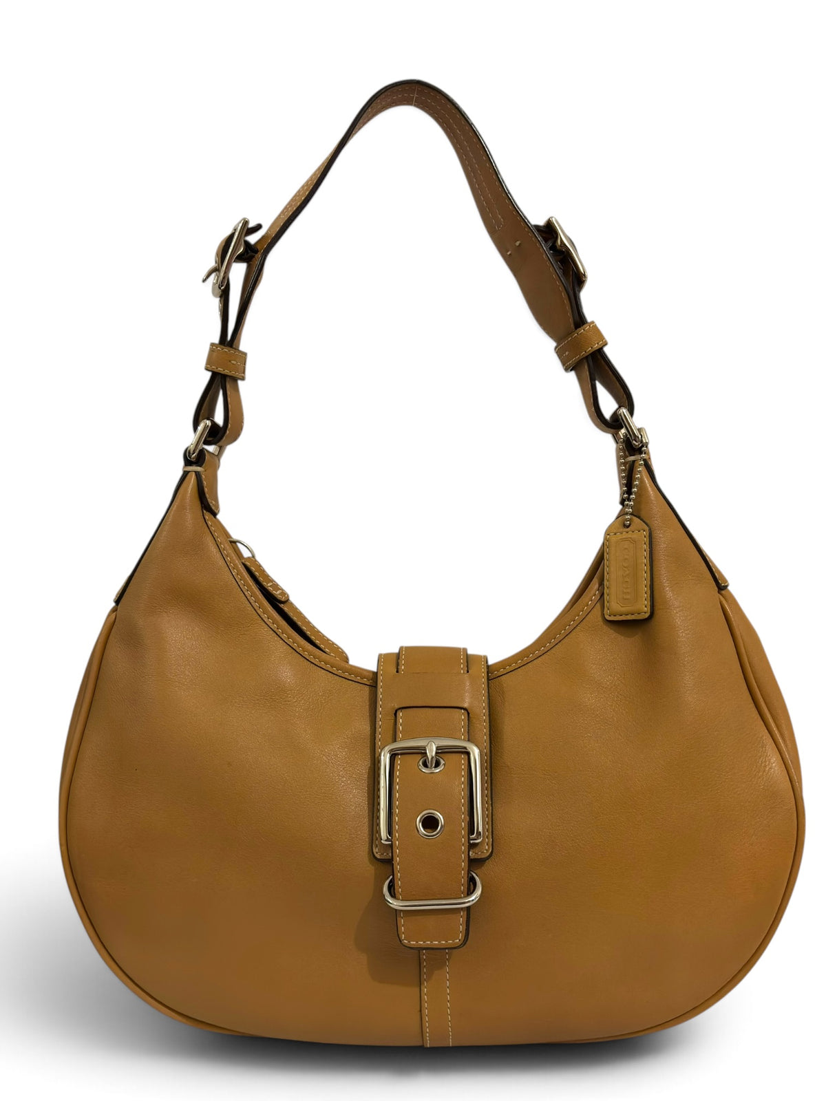 Vintage Coach Hamptons Bag 7548 Crescent Hobo In Tan Leather