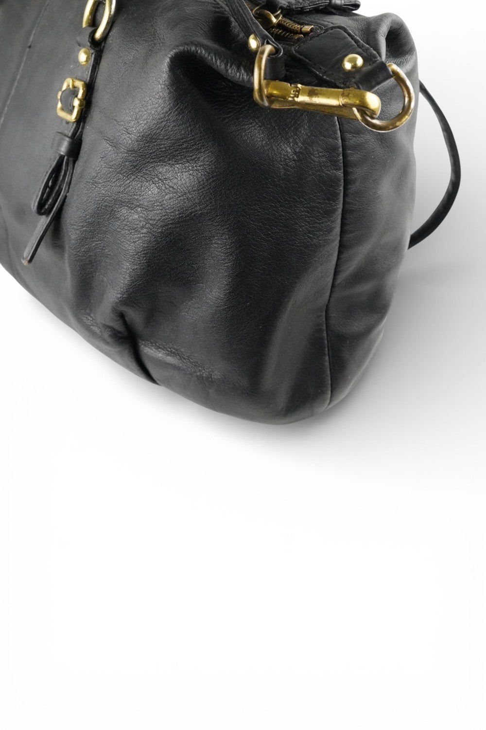 Coach Black Leather Madison Vintage Tote Gold Hardware & Strap Shoulder Bag