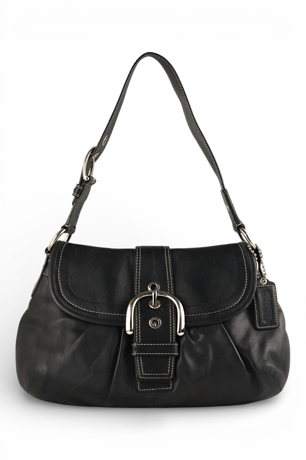 Coach Black Vintage 2000’s Leather Signature Sufflette Soho Hobo Shoulder Bag