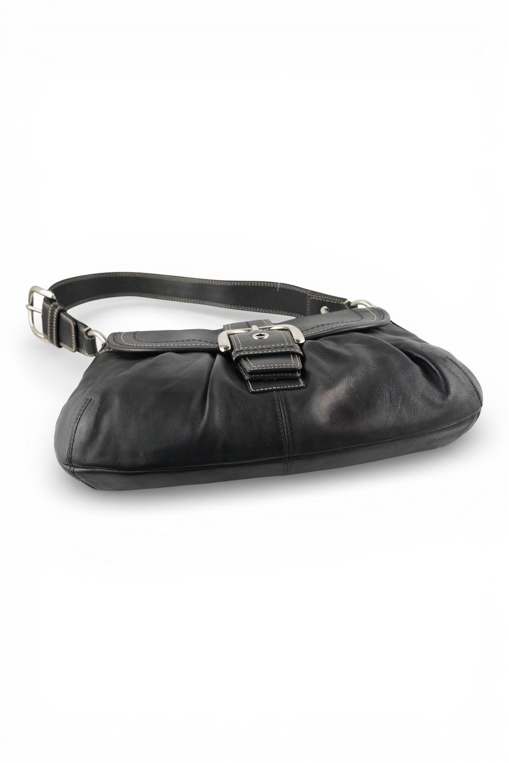 Coach Black Vintage 2000’s Leather Signature Sufflette Soho Hobo Shoulder Bag