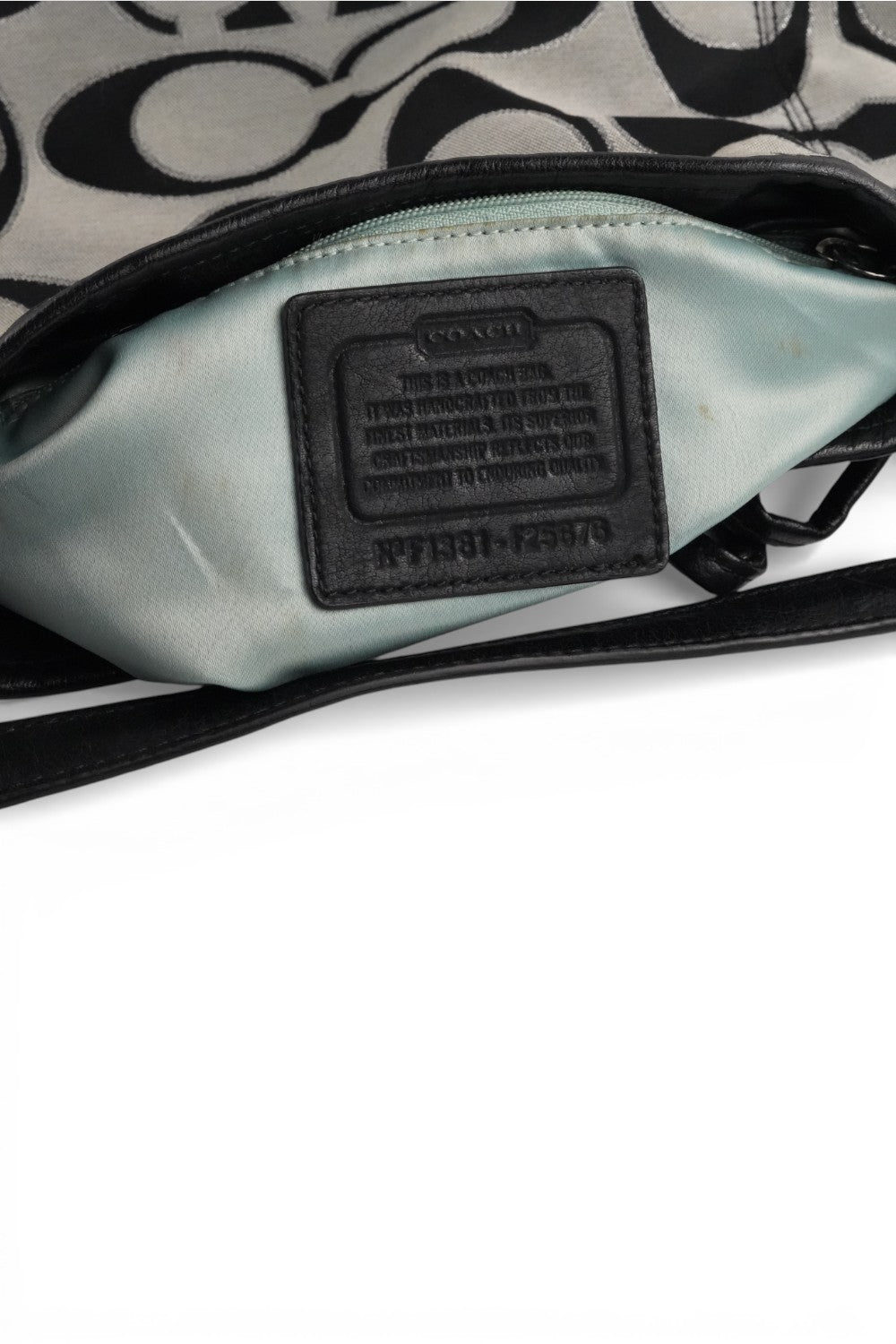 Coach Rare Black Grey & Silver Daisy Metallic Signature Vintage Bucket Bag