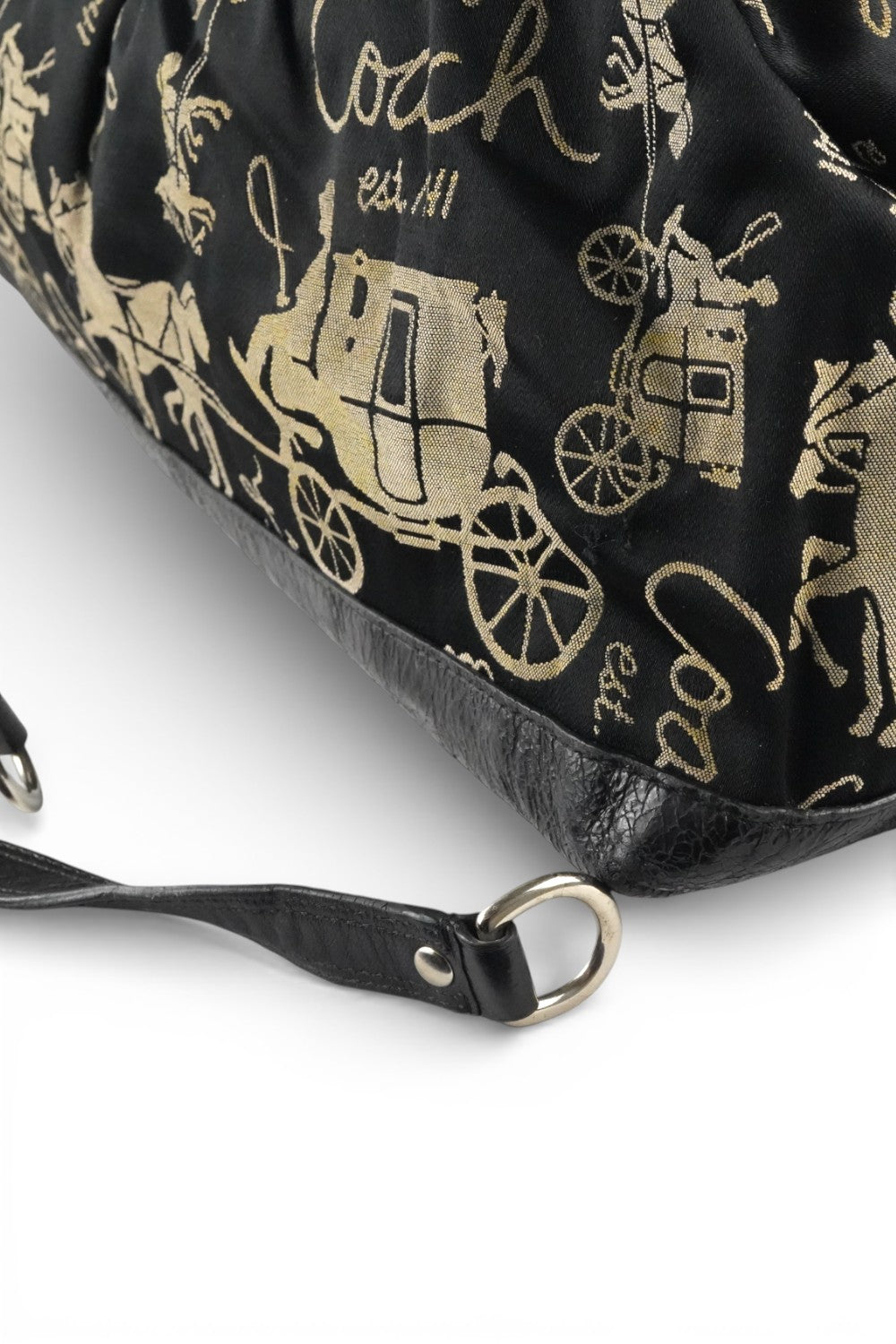 Coach Black & Grey Ashley Satchel Horse & Carriage Vintage Satchel Shoulder Bag