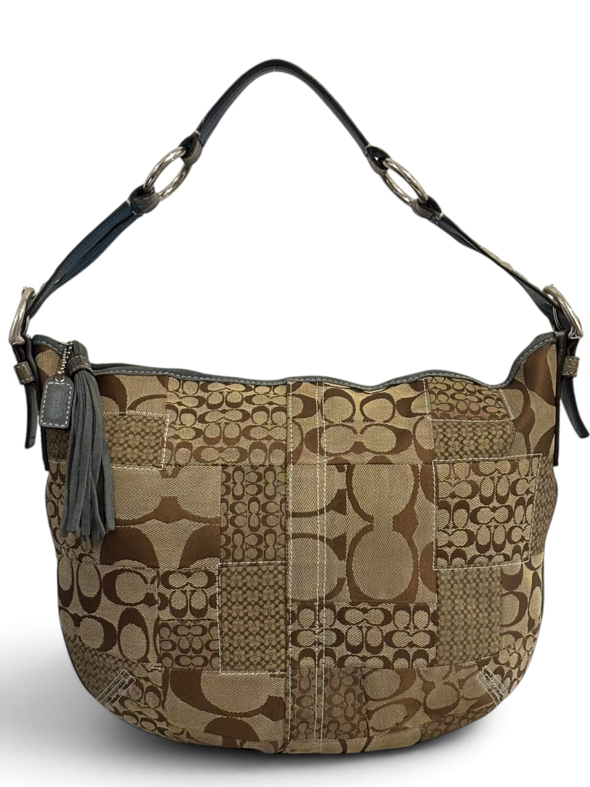 Vintage Coach Patchwork Bag 3688 Rare Blue Python Trim