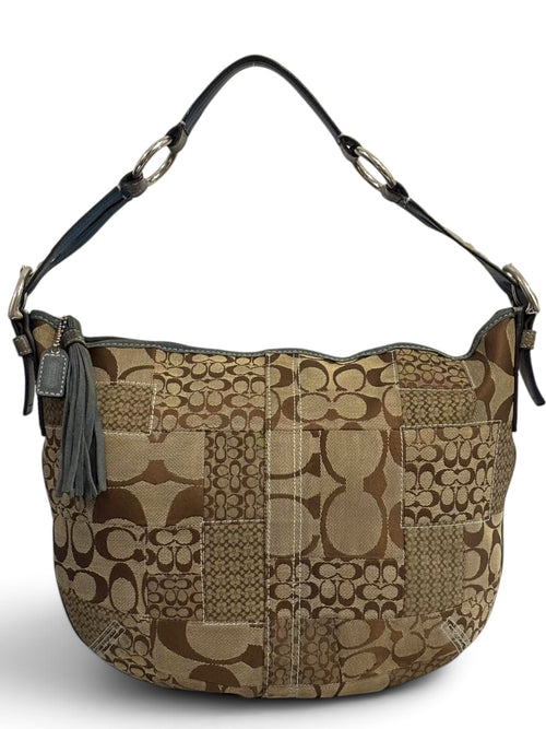 Vintage Coach Patchwork Bag 3688 Rare Blue Python Trim