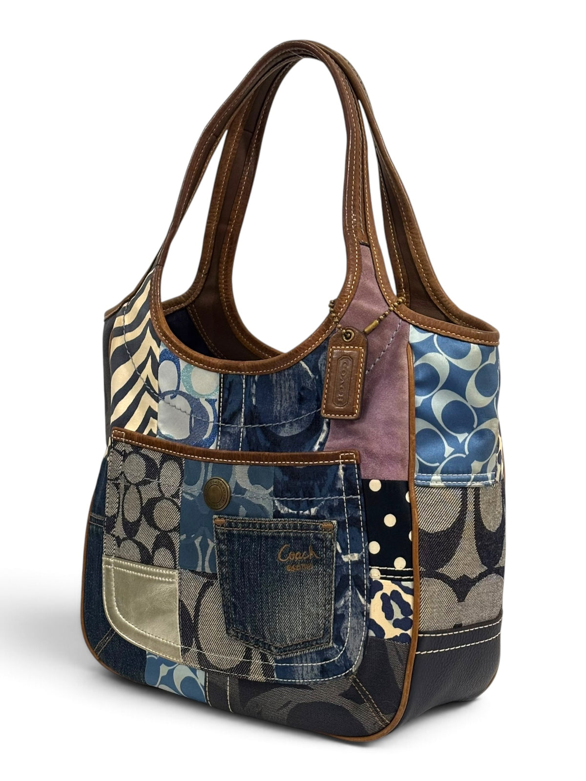Vintage Coach Ergo Patchwork 10810 Bag Limited Edition In Denim