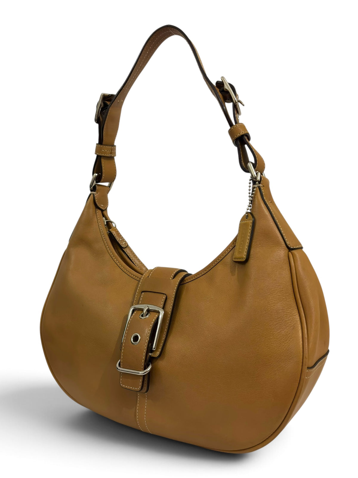 Vintage Coach Hamptons Bag 7548 Crescent Hobo In Tan Leather