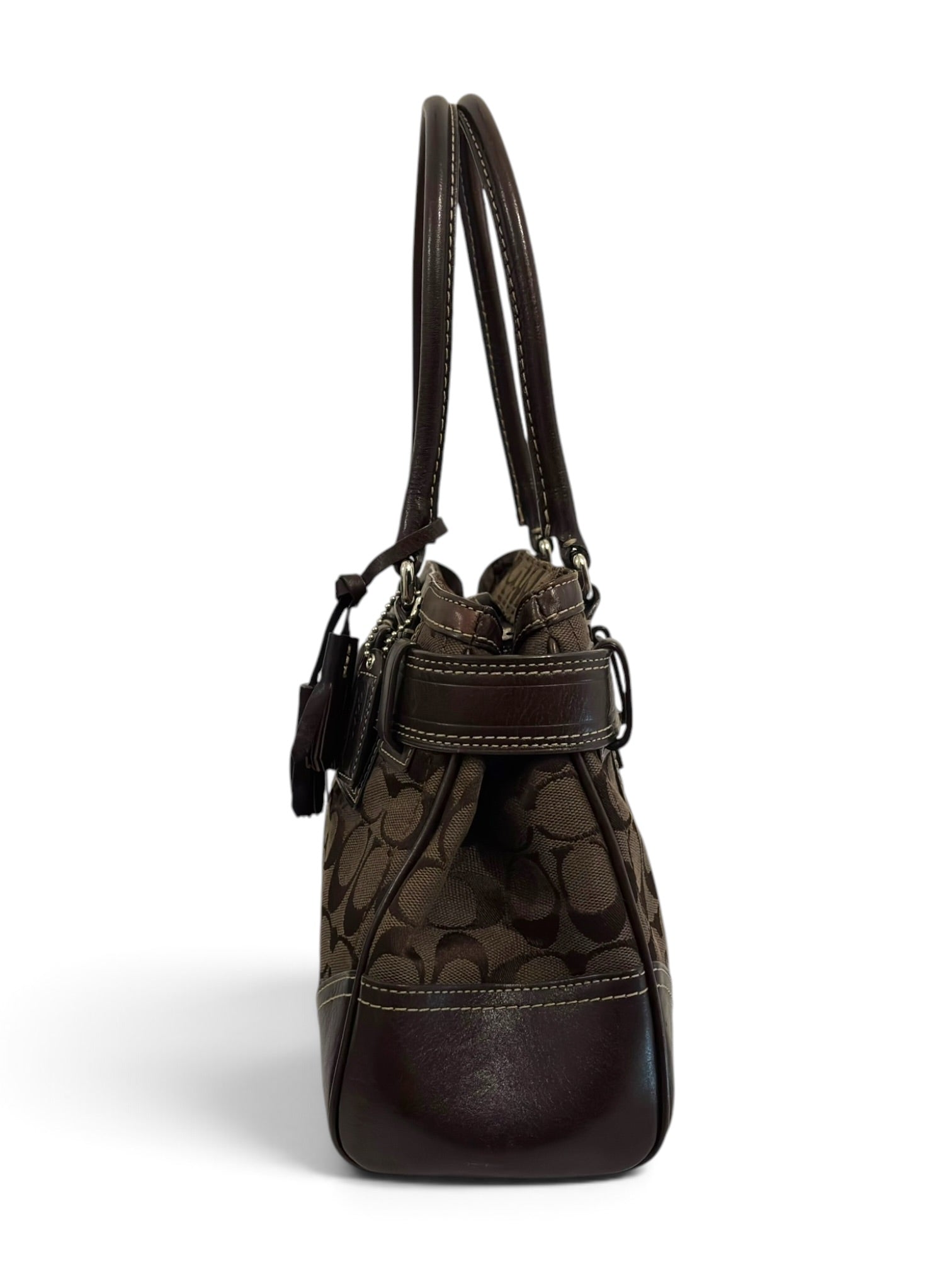 Vintage Coach Bag Hamptons 10245 Signature
Chocolate Brown Clip Tote