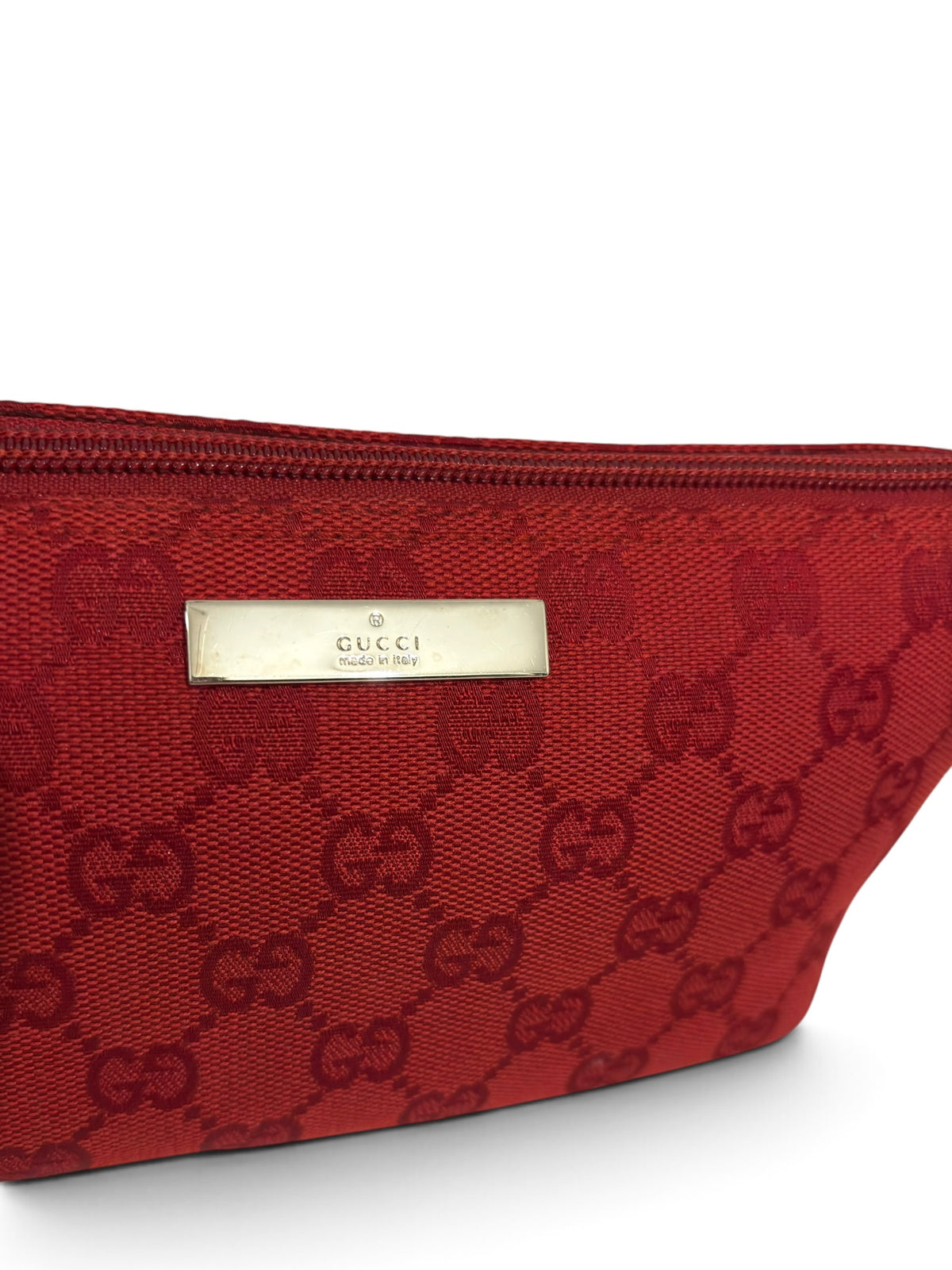 Gucci Boat Bag Vintage Red Monogram GG Pochette
039 1103