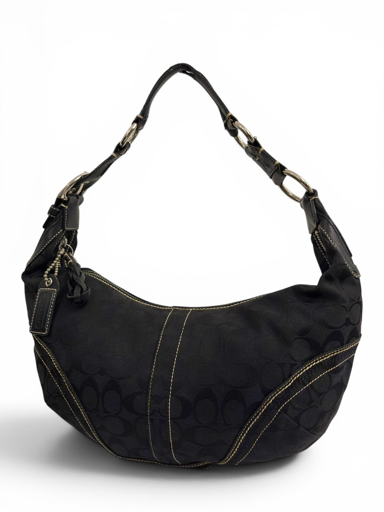 Vintage Coach Soho Half Moon Black Hobo Shoulder Bag 10601