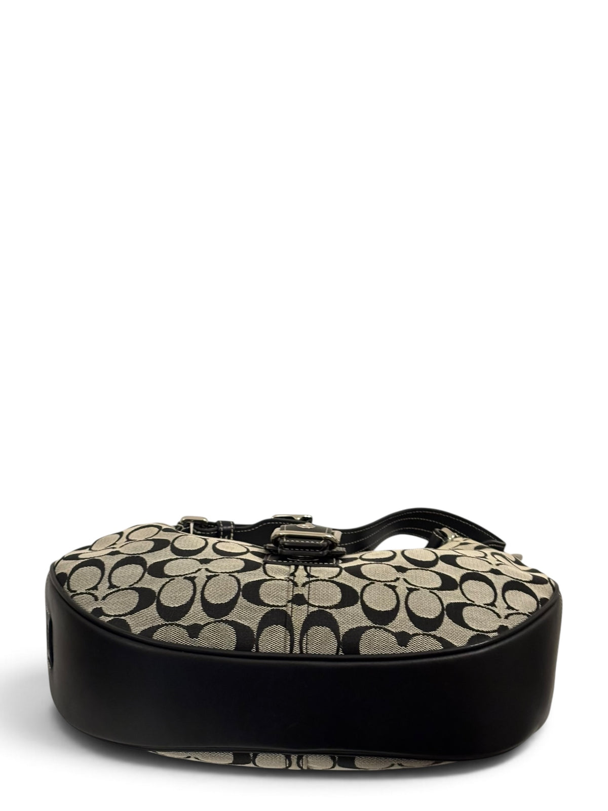 Vintage Coach Soho Bag 6363 Signature Black Grey Hobo Shoulder Bag