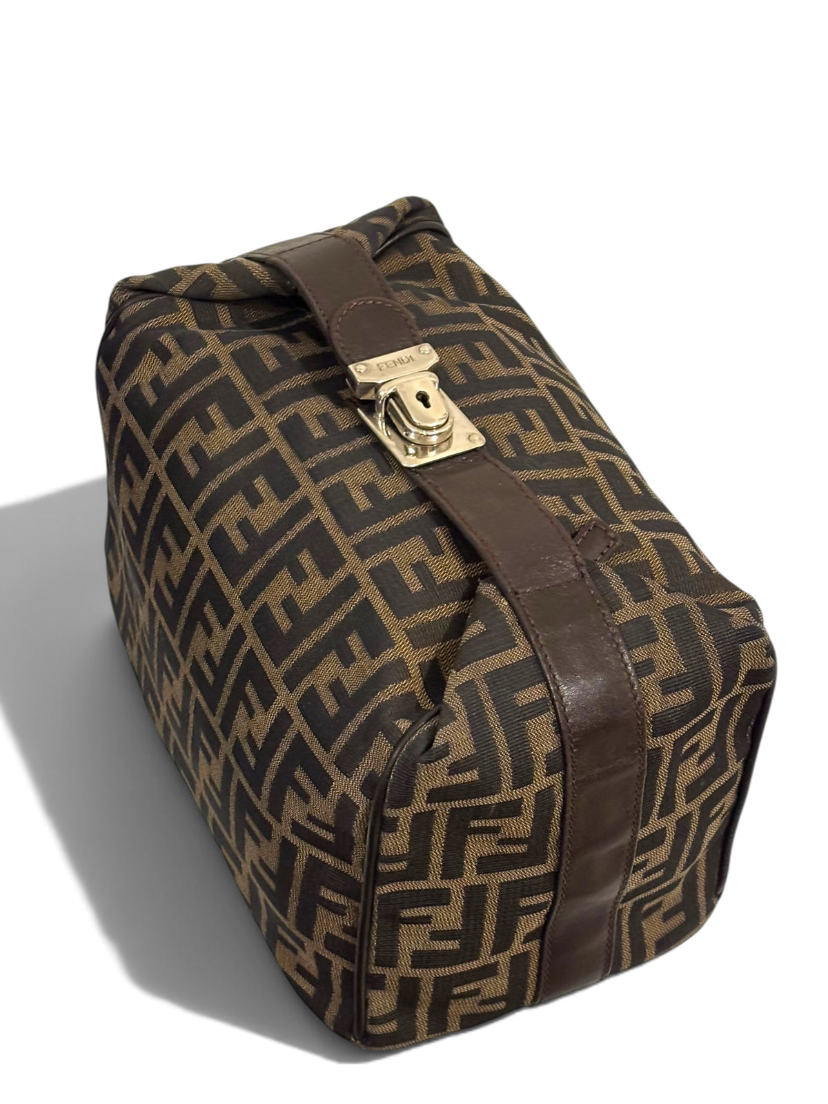 Pre-Owned Fendi Zucca FF Top Handle Bag Signature Vanity