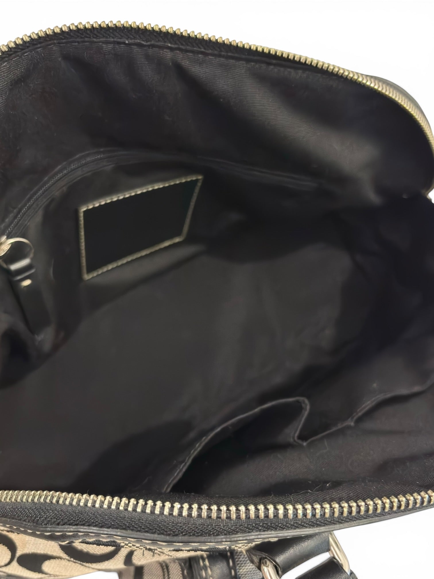 Coach Hampton Black & Grey Signature Turnlock Vintage Dome Shoulder Bag