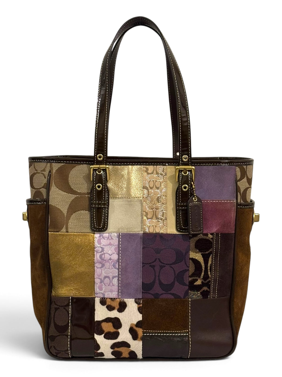 Vintage Coach Holiday Limited Edition Patchwork Tote Bag F10515