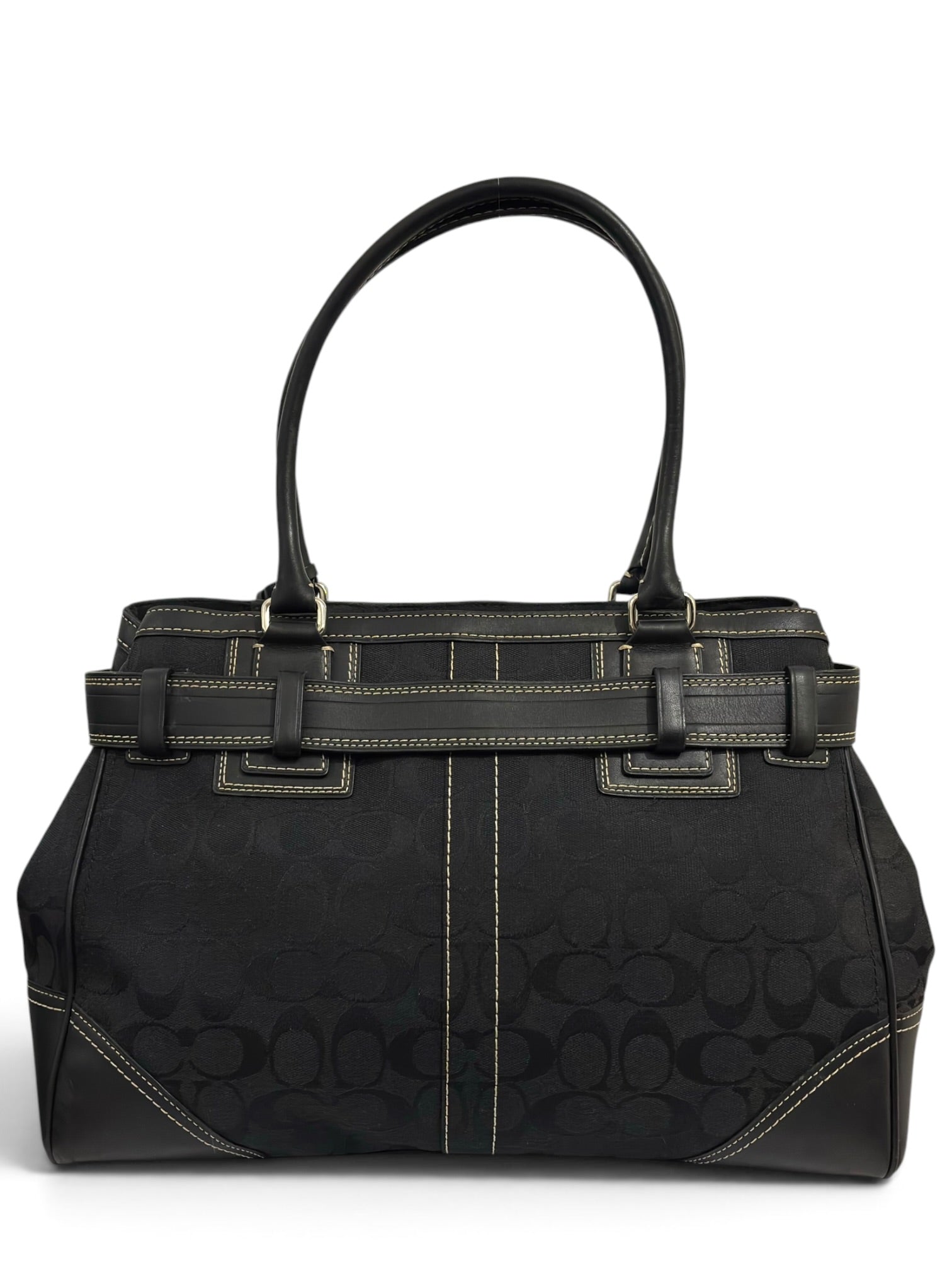 Vintage Coach Bag Hamptons Signature Tote In Black 10246