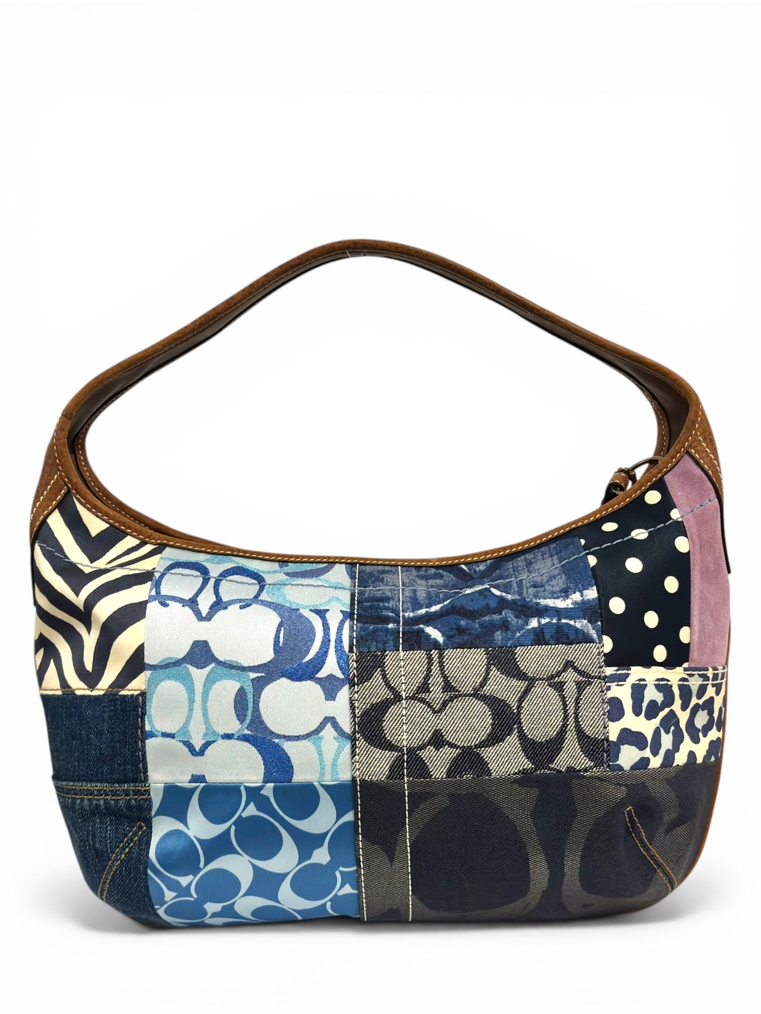 Coach Denim Ergo Patchwork Blue Purple Canvas
Leather Hobo Shoulder Bag