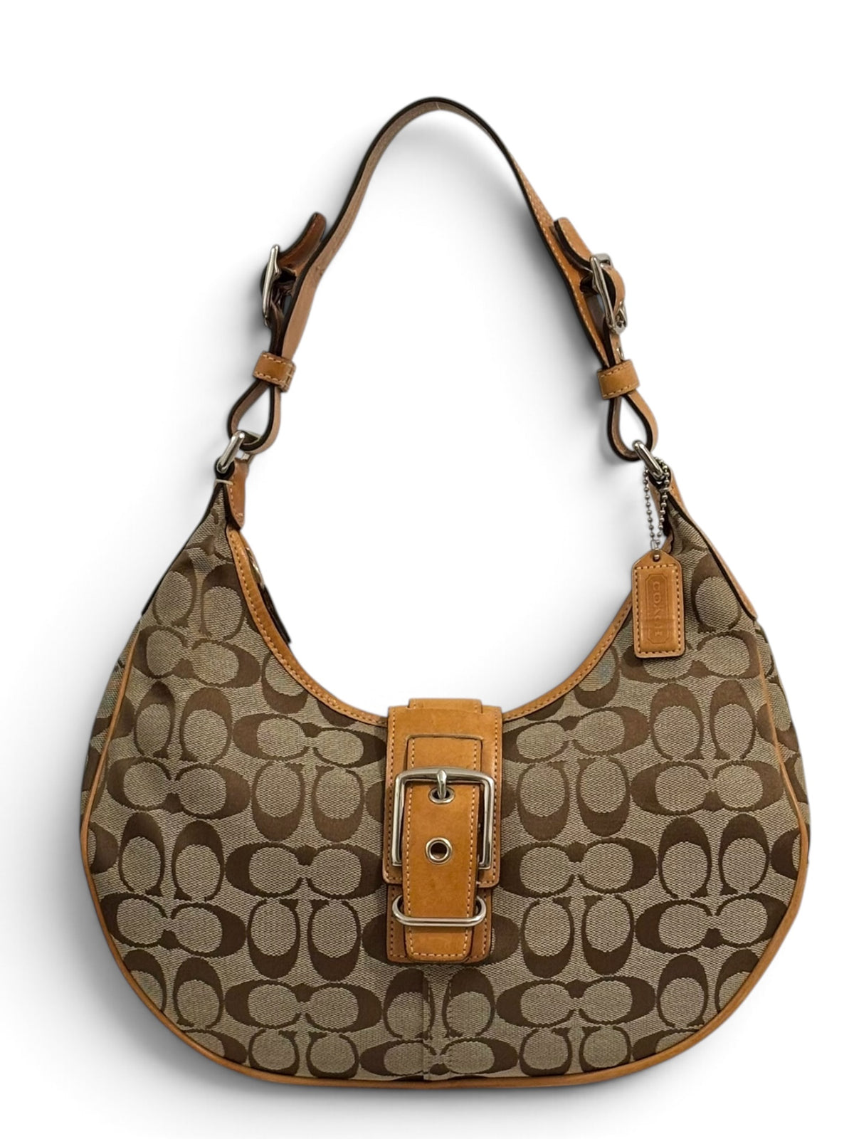 Vintage Coach Soho Bag 6363 Crescent Signature Hobo In Brown