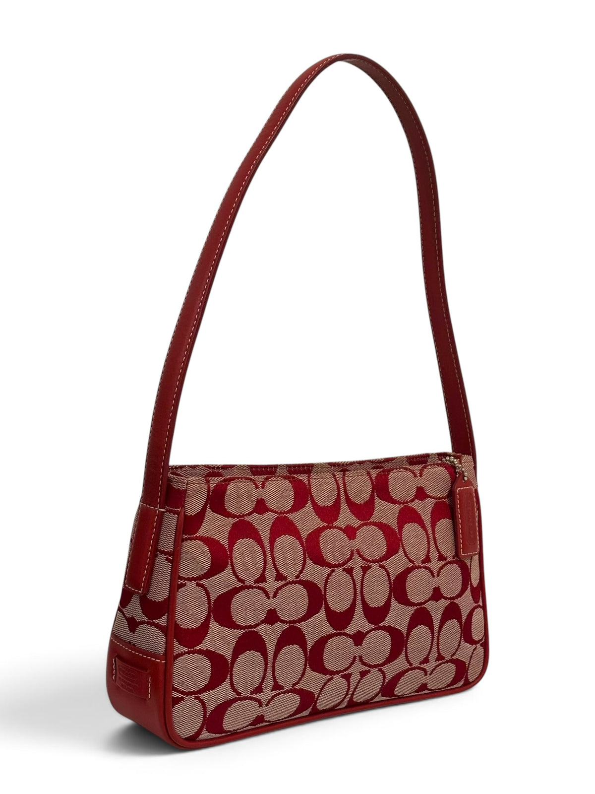 Vintage Coach Bag 6023 In Red Signature Canvas