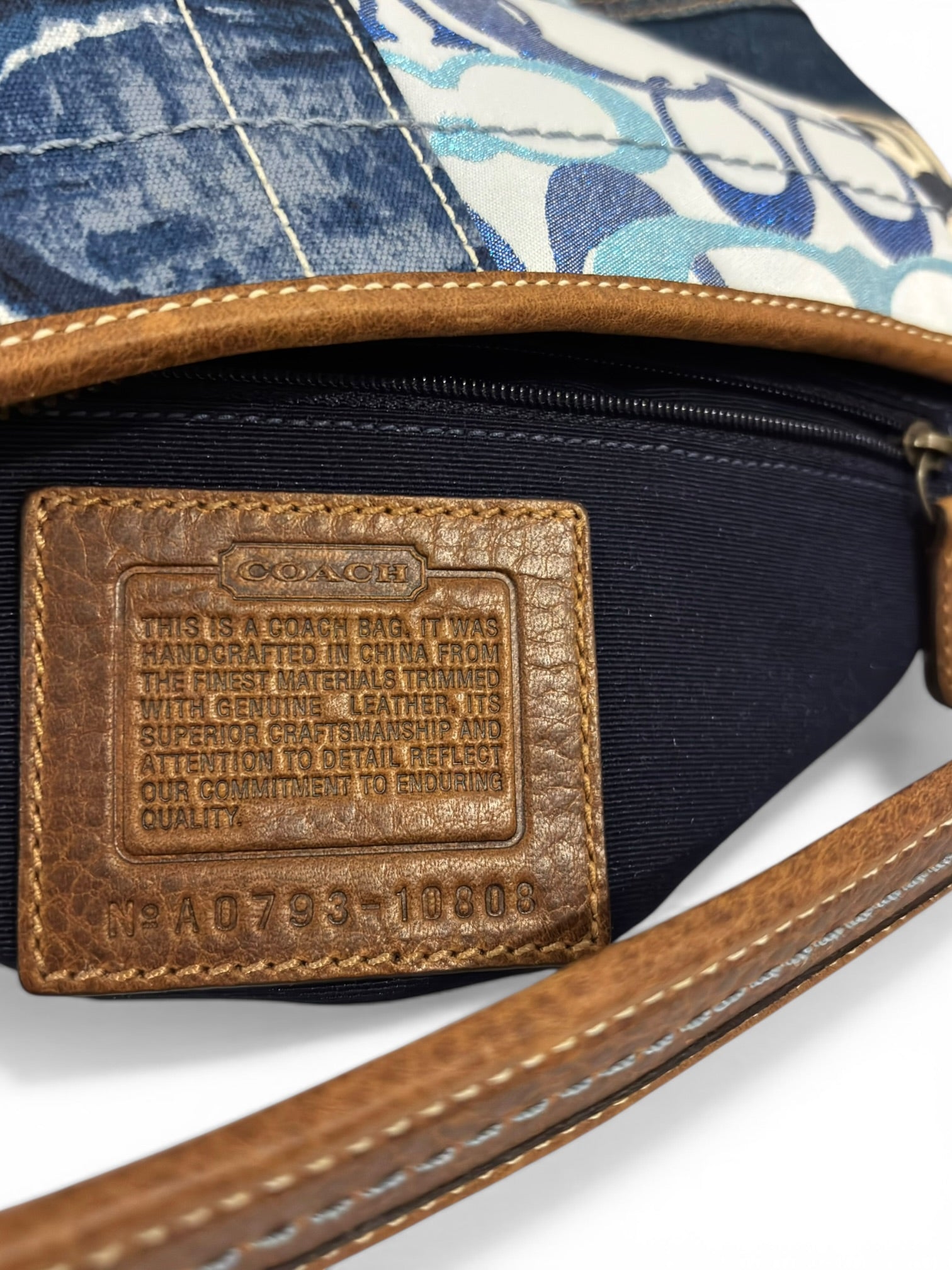 Coach Denim Ergo Patchwork Blue Purple Canvas
Leather Hobo Shoulder Bag