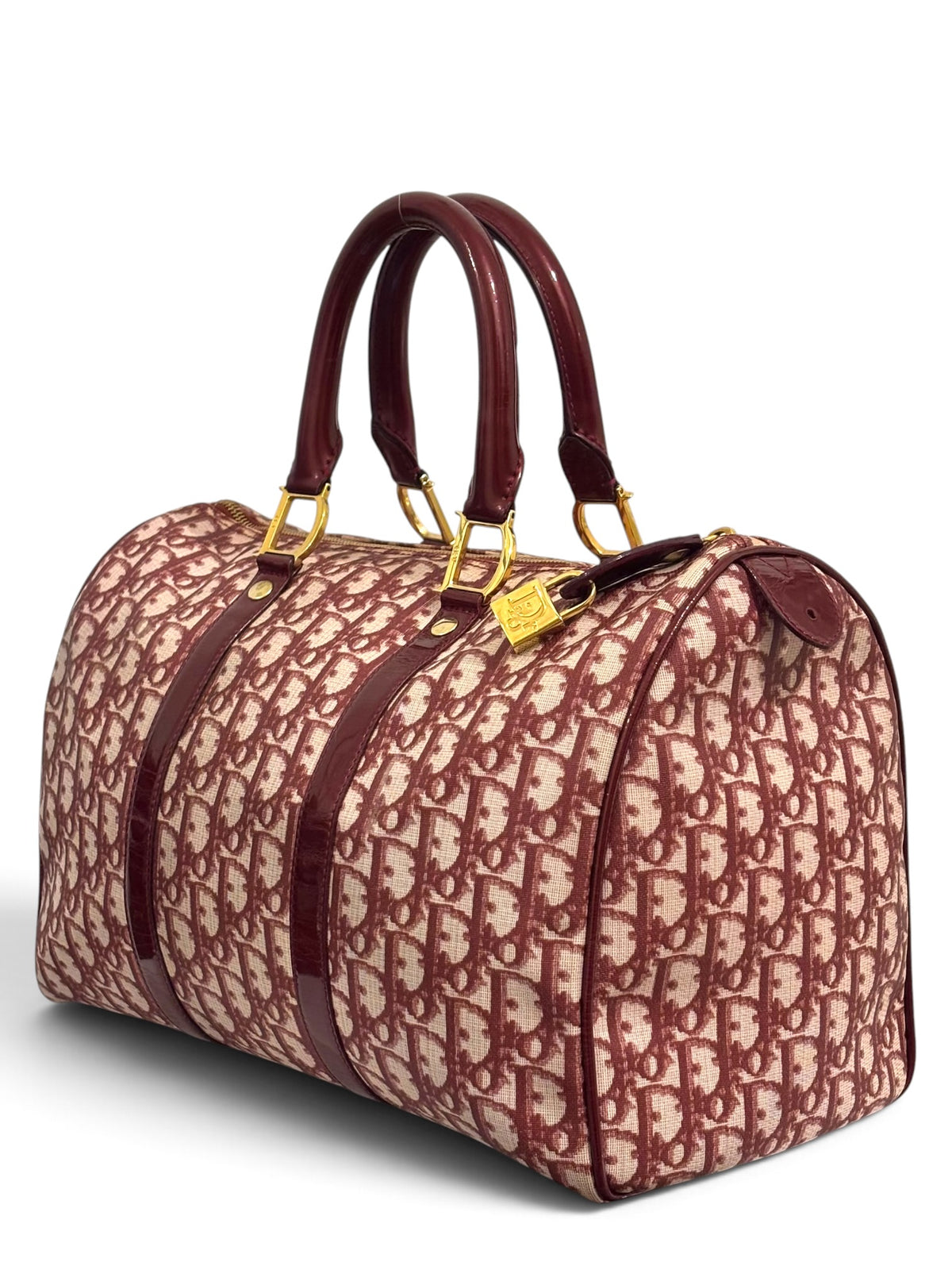 Vintage Christian Dior Bag Red Trotter Diorissimo Boston PZ 0052