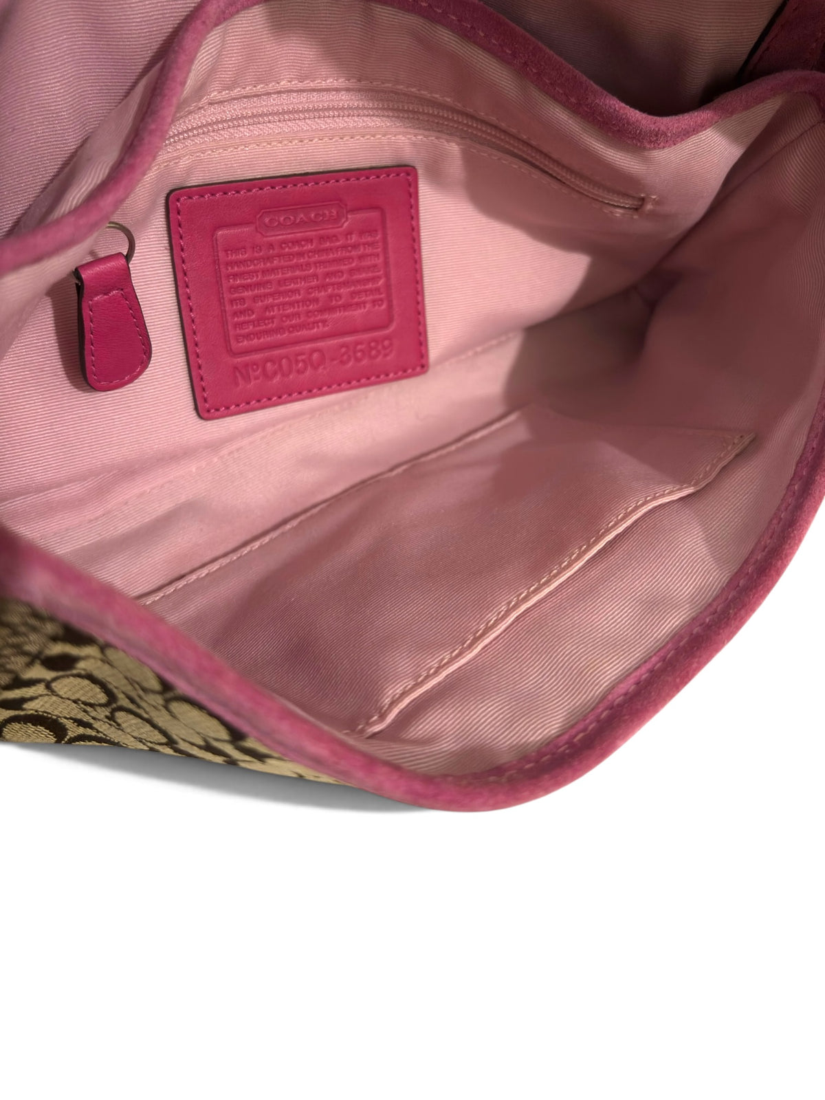 Vintage Coach 3689 Soho Patchwork Shoulder Bag Pink Python Trim