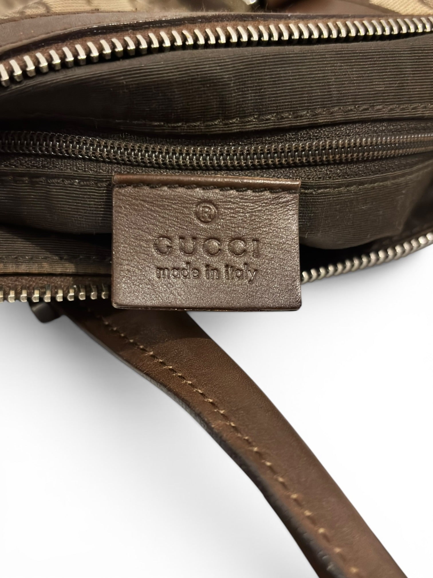Gucci GG Supreme Beige / Ebony Brown Canvas & Leather Vintage Joy Boston Shoulder Bag